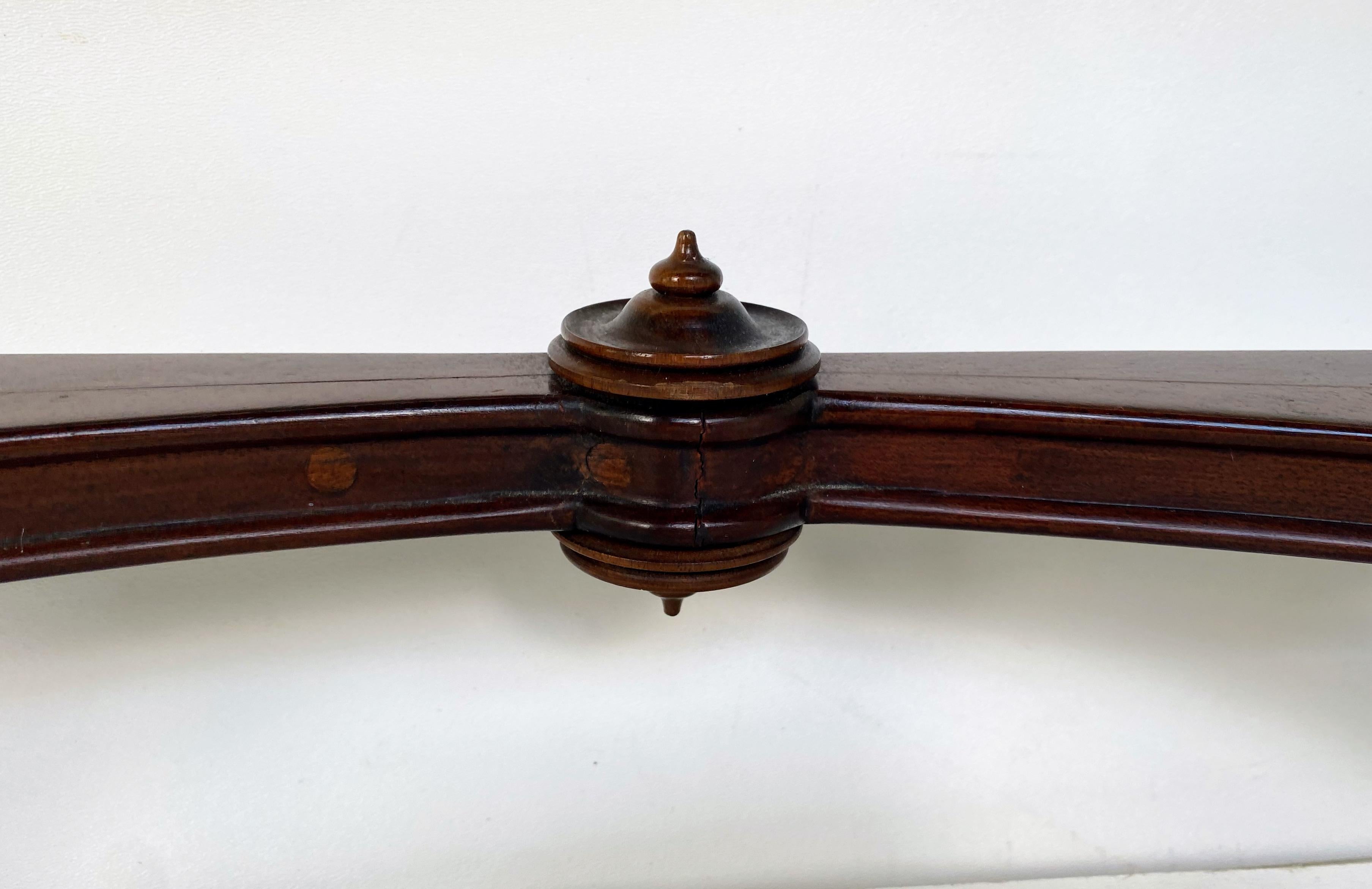 George III Vintage English Marquetry Inlay Console with Book-matched Veneer For Sale