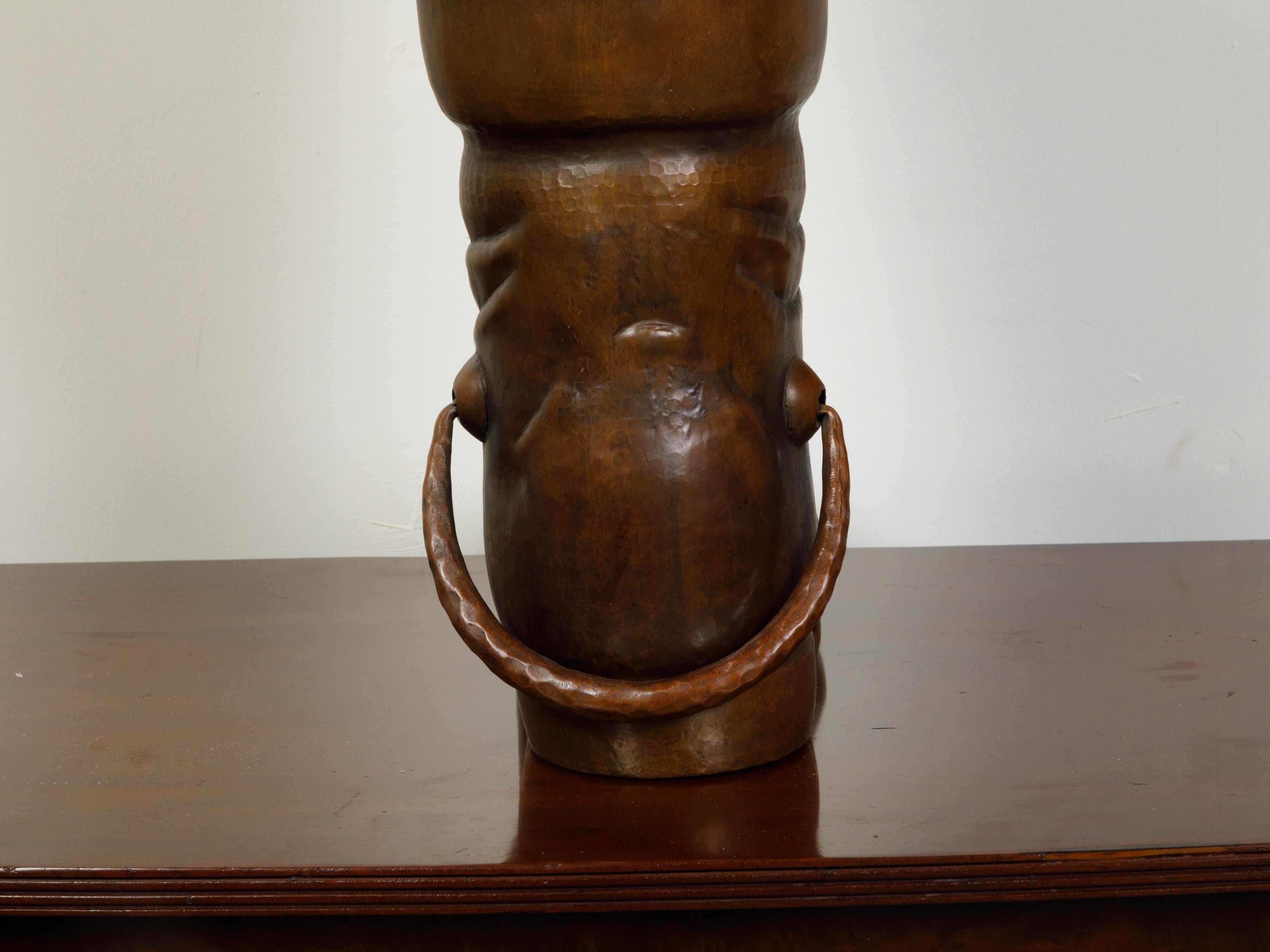 Vintage English Midcentury Copper Umbrella Stand Depicting a Boot For Sale 8