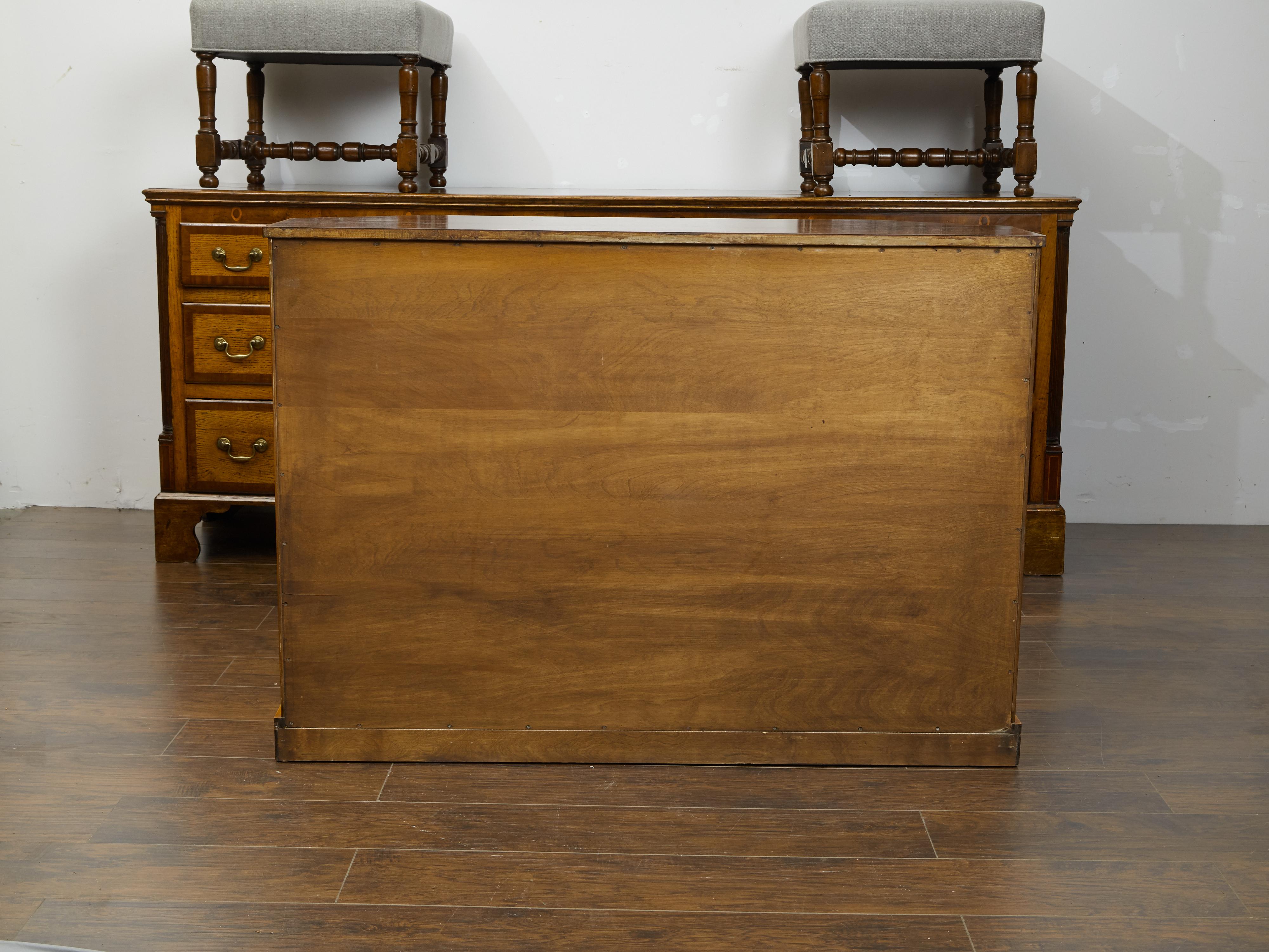 Vintage English Midcentury Rosewood Credenza with Canted Side Panels 5