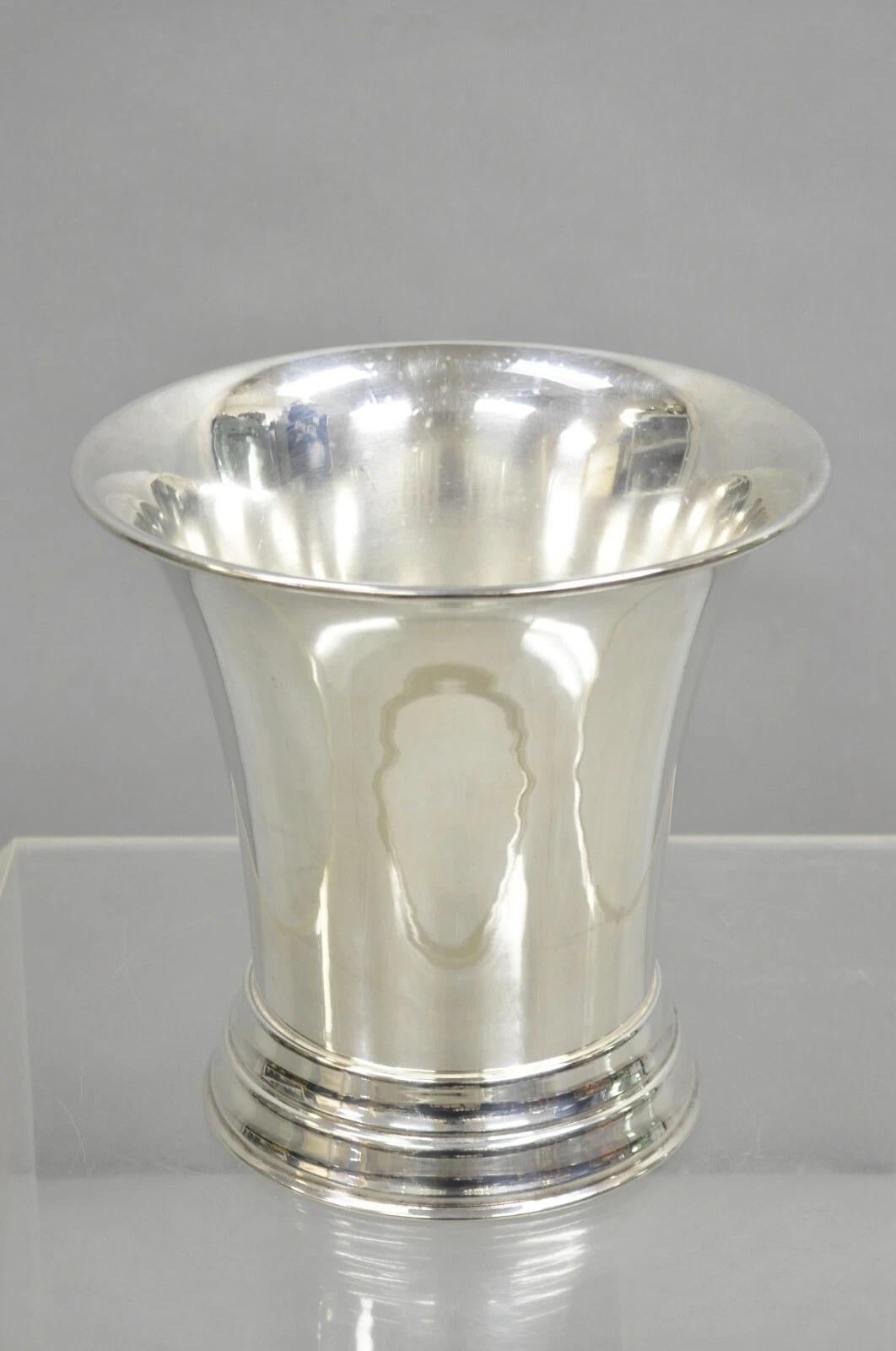 Vintage English Modernist Fluted Trumpet Champagne Wine Chiller Ice Bucket For Sale 5