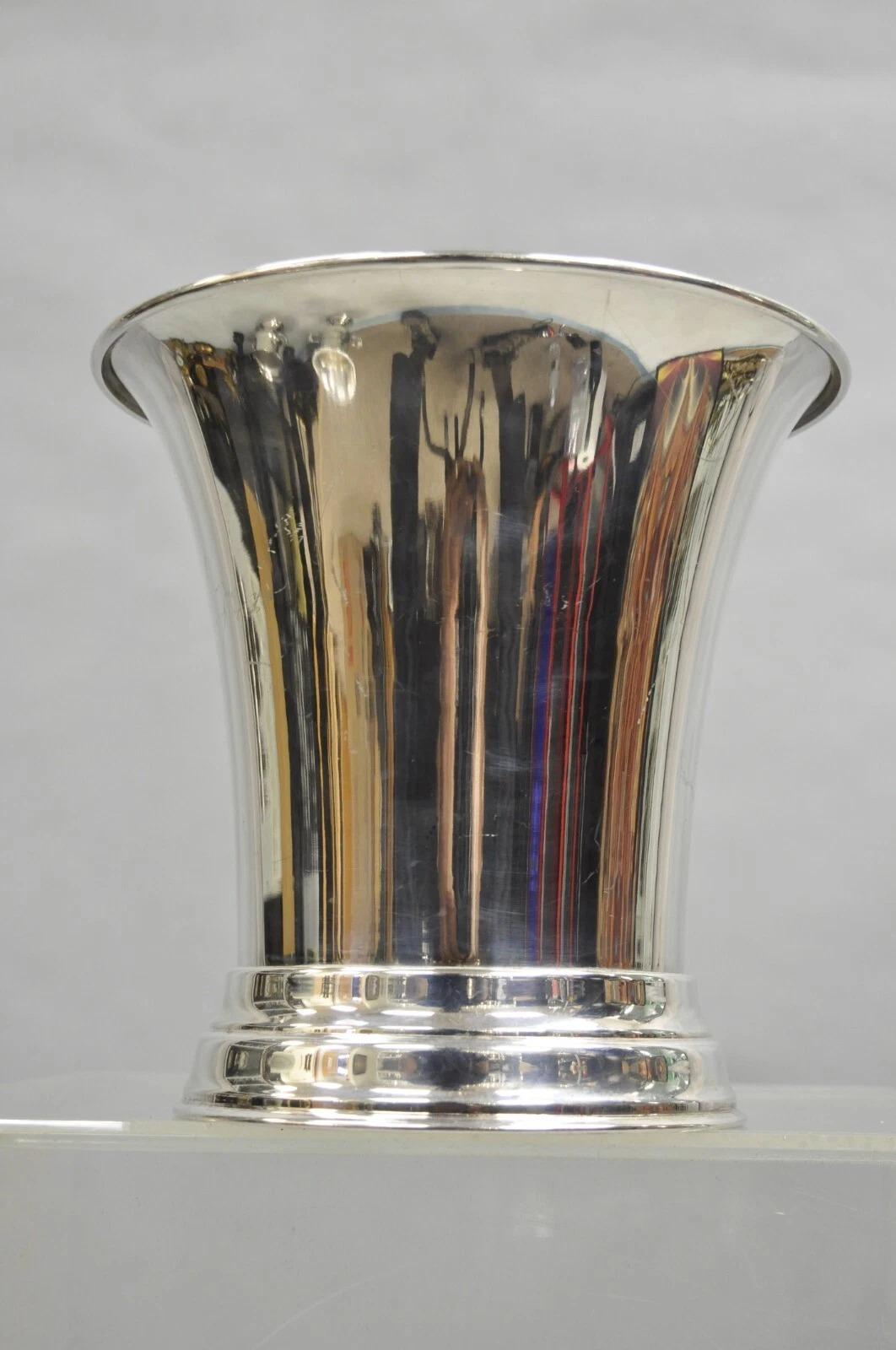 Unknown Vintage English Modernist Fluted Trumpet Champagne Wine Chiller Ice Bucket For Sale