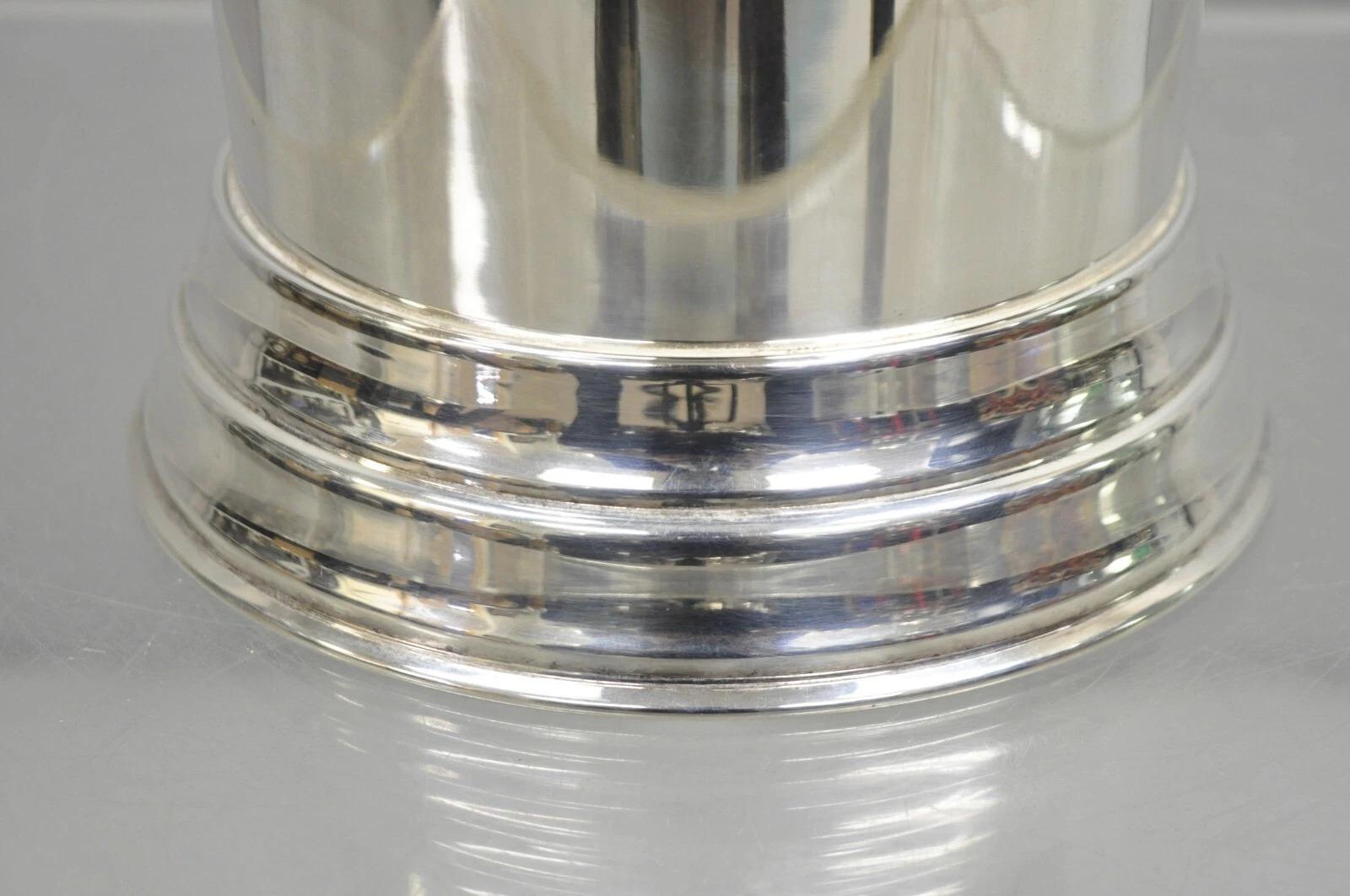 20th Century Vintage English Modernist Fluted Trumpet Champagne Wine Chiller Ice Bucket For Sale