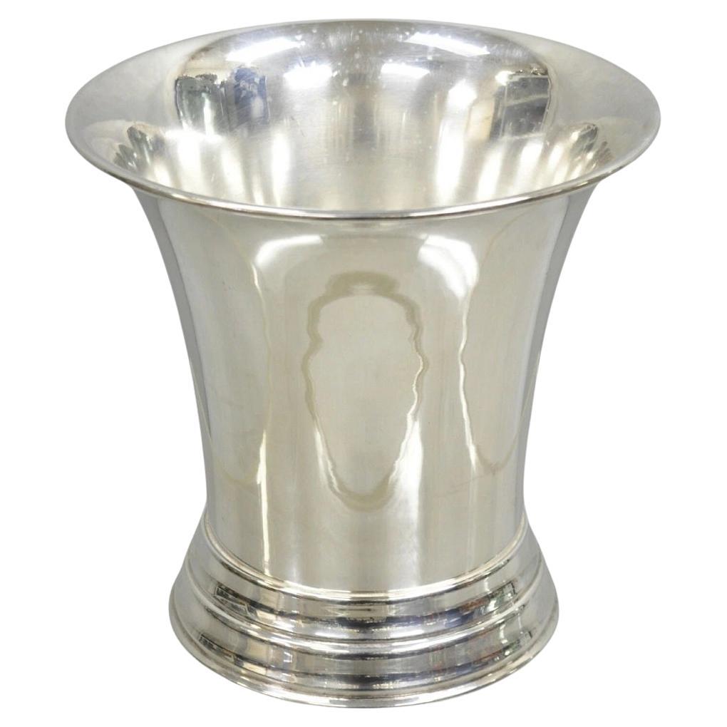 Vintage English Modernist Fluted Trumpet Champagne Wine Chiller Ice Bucket For Sale
