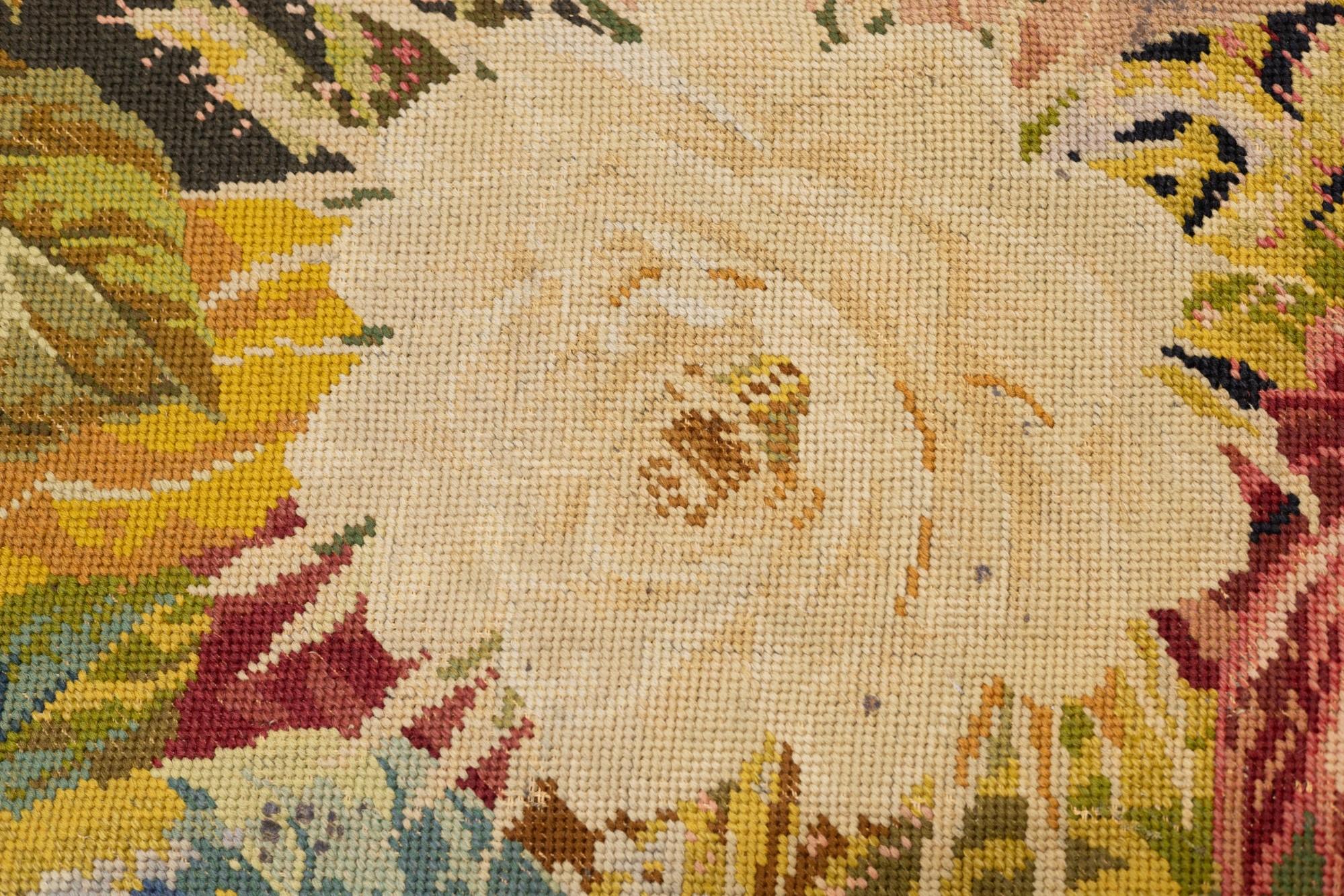 Wool Vintage English Needle Point 5'0
