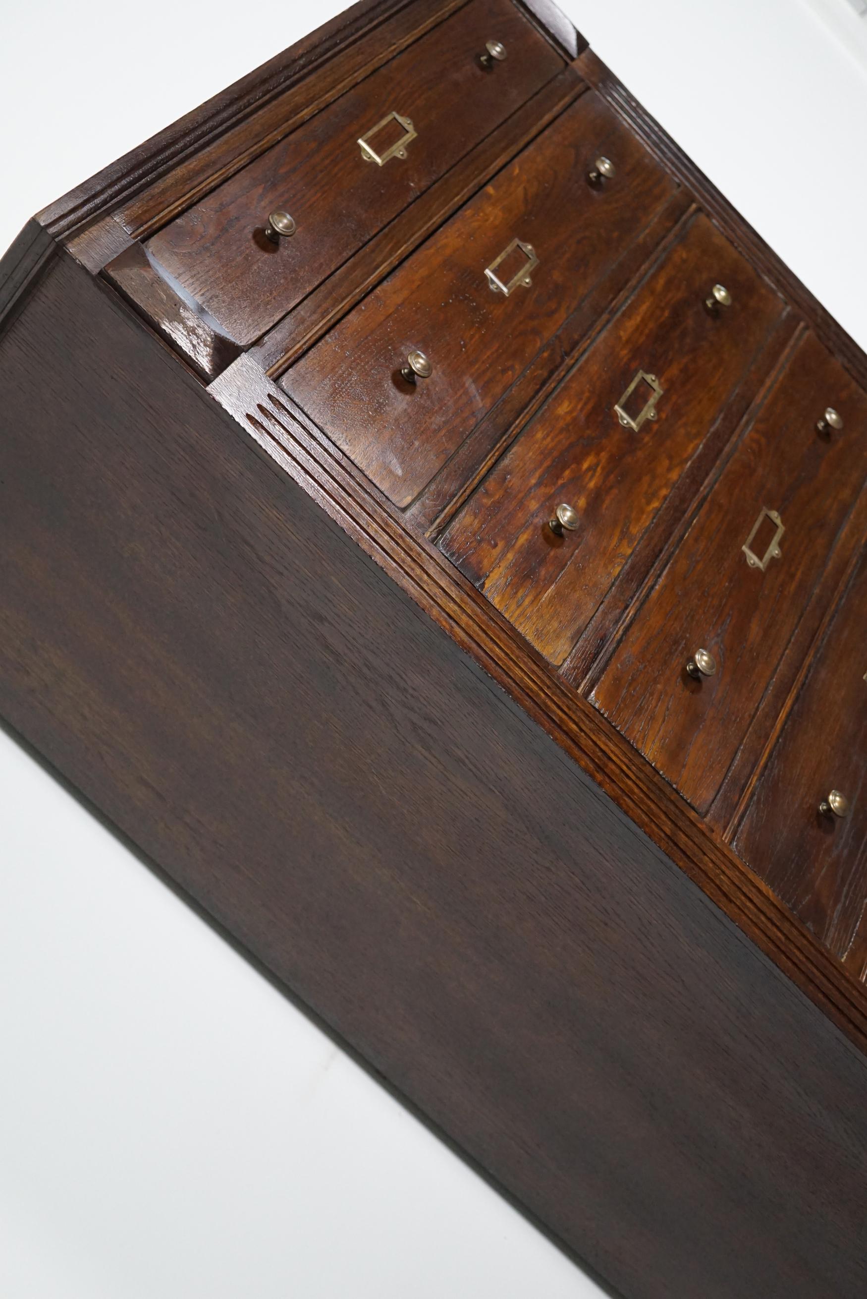 Vintage English Oak Filing Cabinet 4