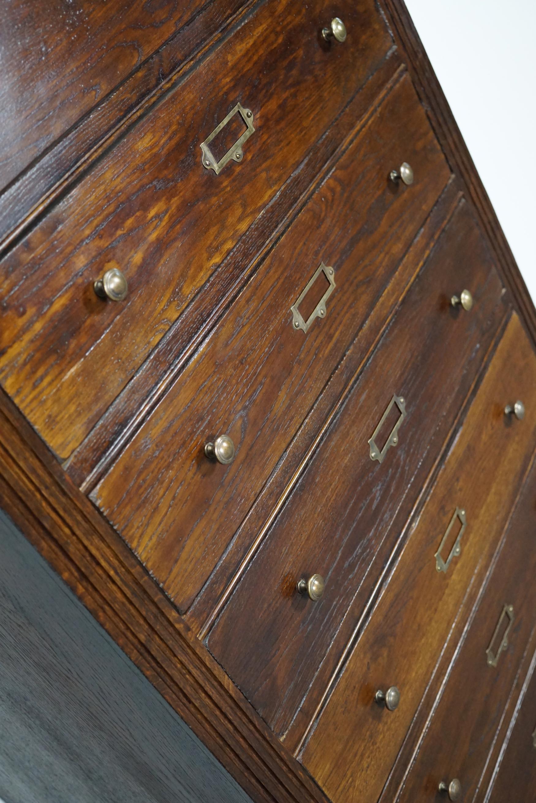 Vintage English Oak Filing Cabinet 6
