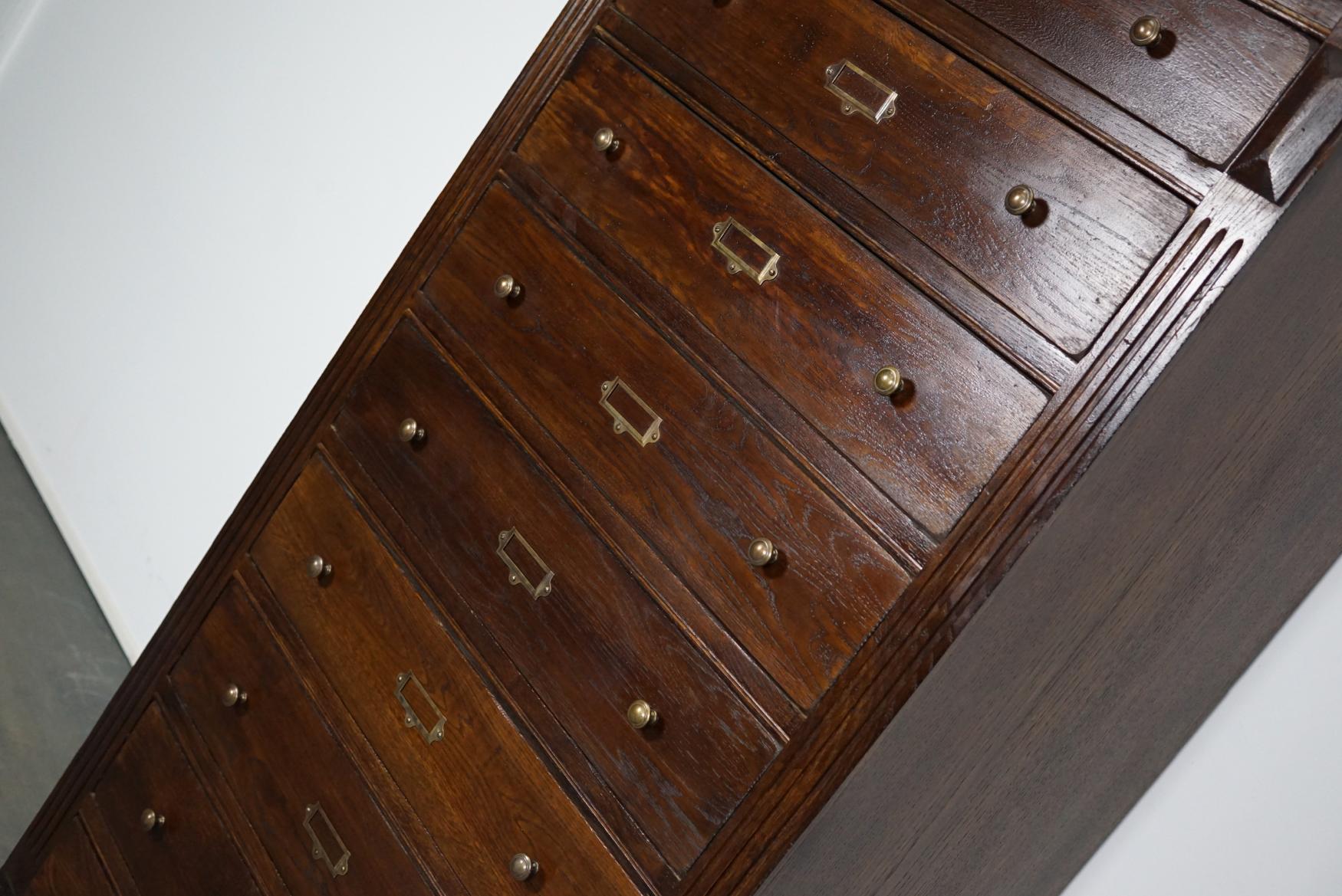 Vintage English Oak Filing Cabinet 9