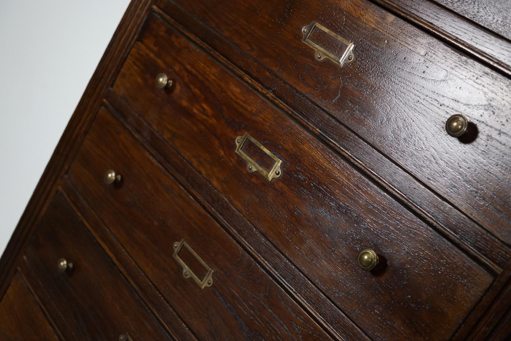 British Vintage English Oak Filing Cabinet