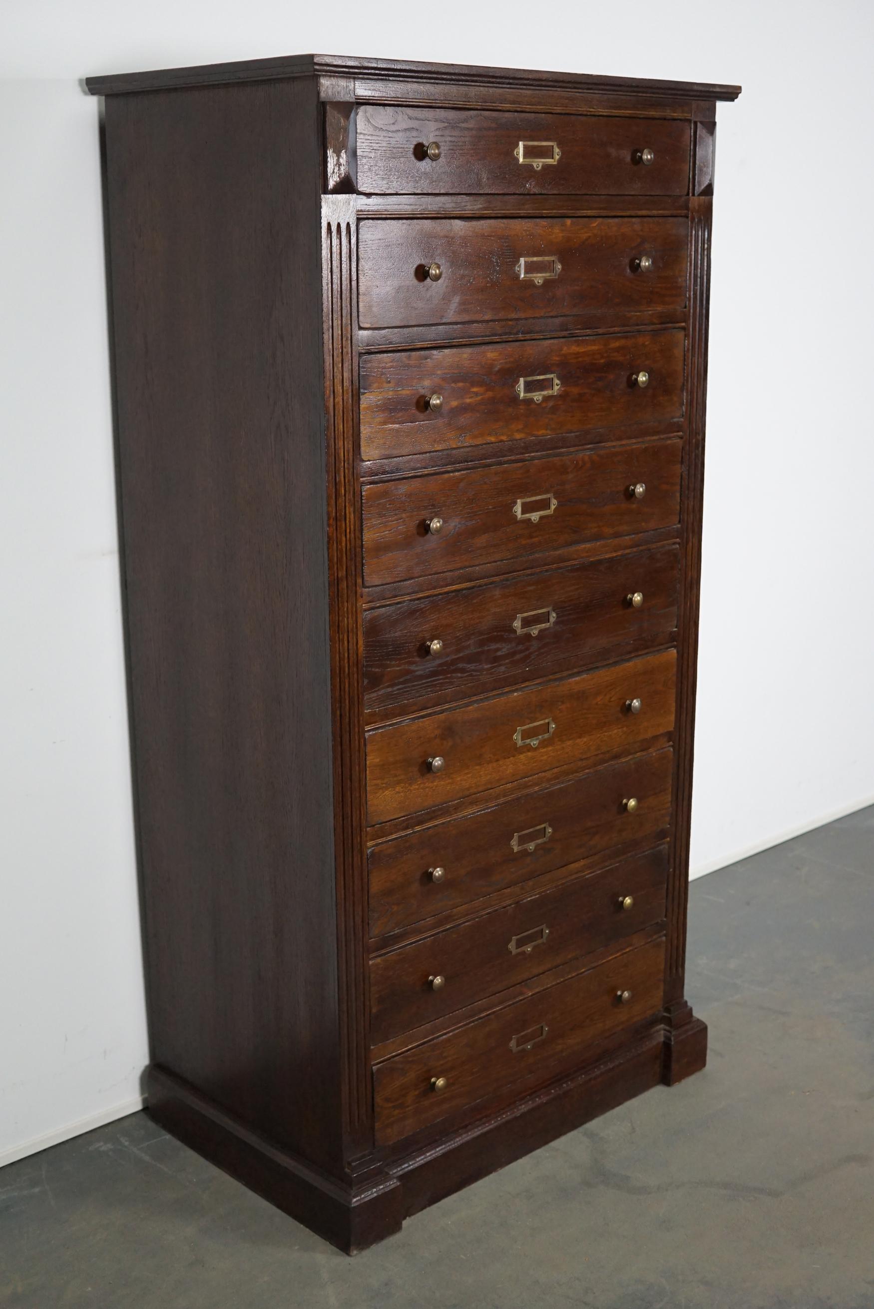 Vintage English Oak Filing Cabinet 2