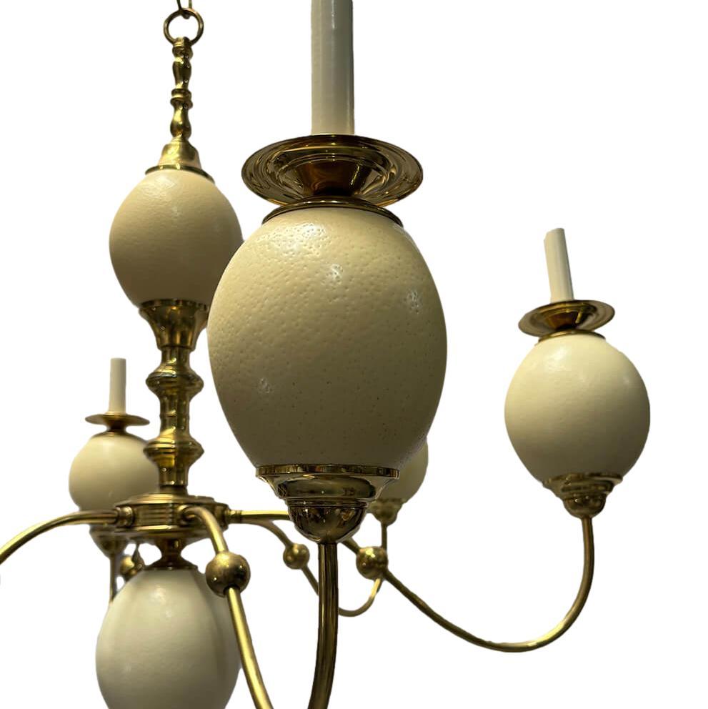 Bronze Vintage English Ostrich Egg Chandelier For Sale