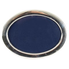 Vintage English Oval Sterling Silver Photo Frame by Carrs Sheffield 1986 20th C