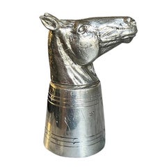 Vintage English Pewter Horse Head Jigger or Shot Glass - Sheffield England