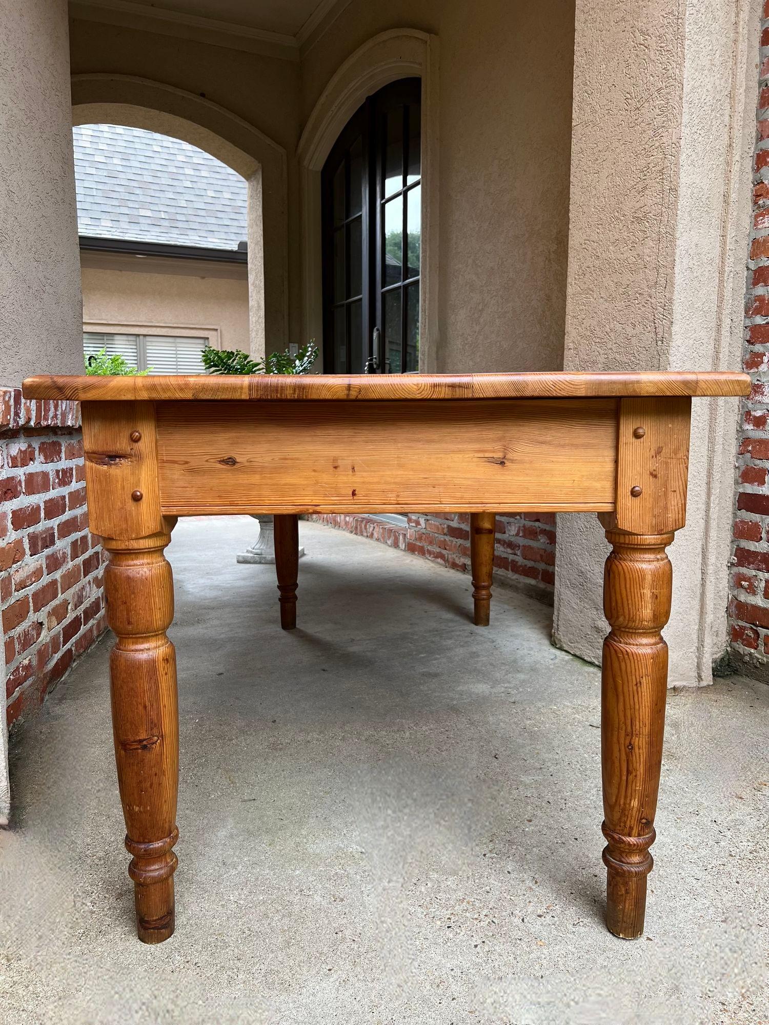 Vintage English Pine Farm Dining Table Kitchen Island Sofa Table Farmhouse 1