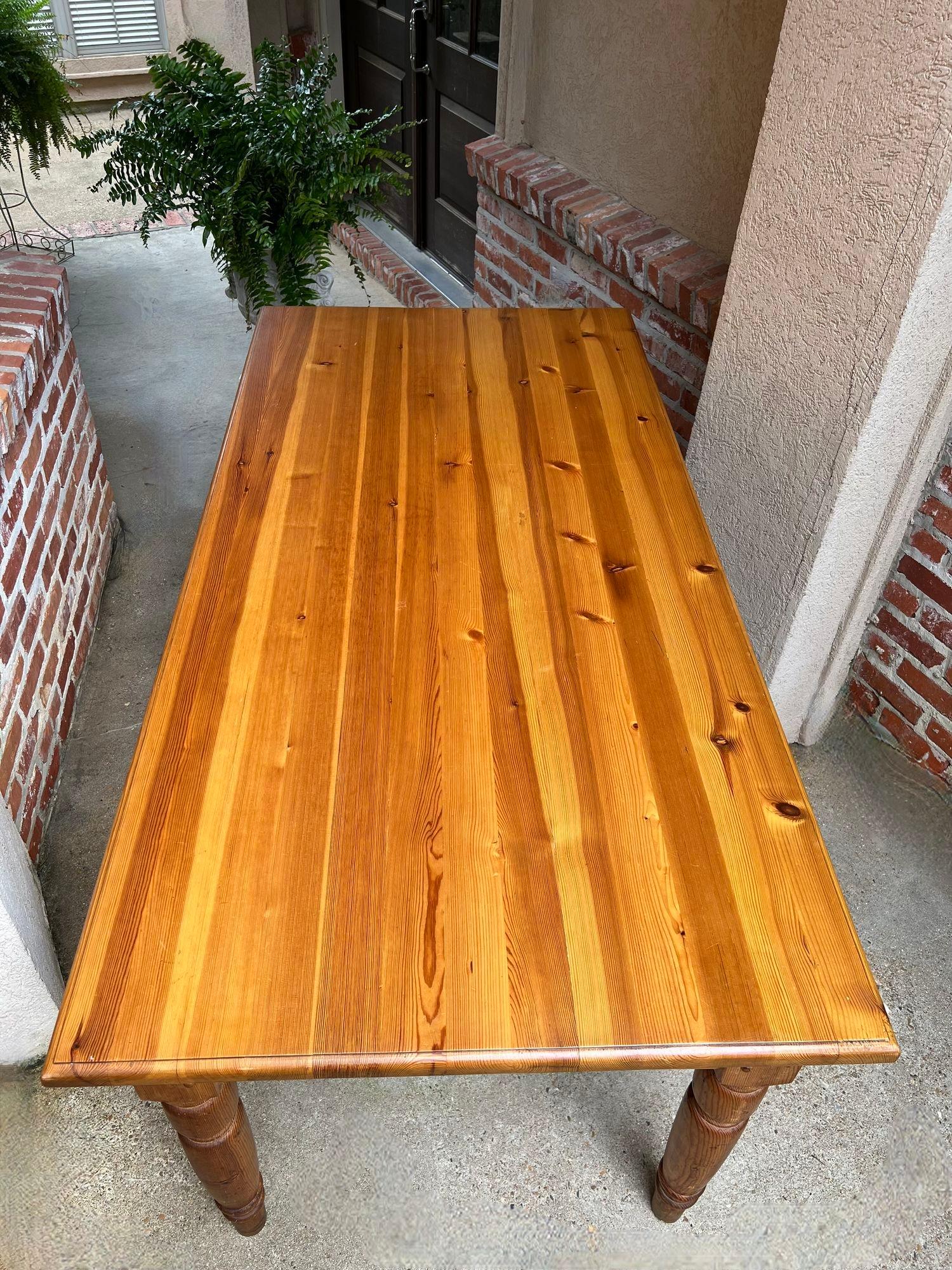 Vintage English Pine Farm Dining Table Kitchen Island Sofa Table Farmhouse For Sale 9