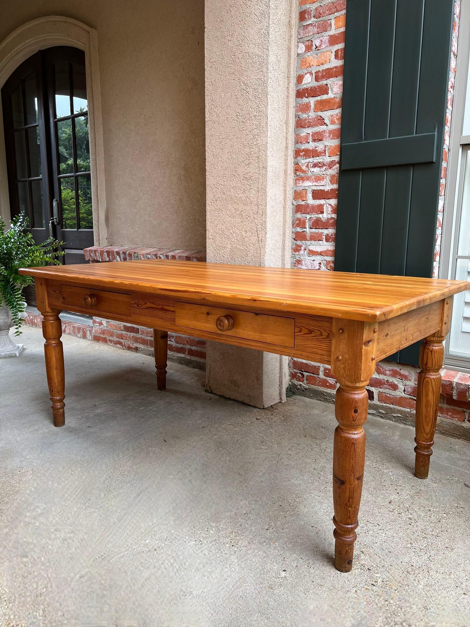 Vintage English Pine Farm Dining Table Kitchen Island Sofa Table Farmhouse.

Direct from England, (YES, our English container finally arrived, and we have some amazing English antiques, and of course, lots of barley twist)!
This LONG 6 ft. length is