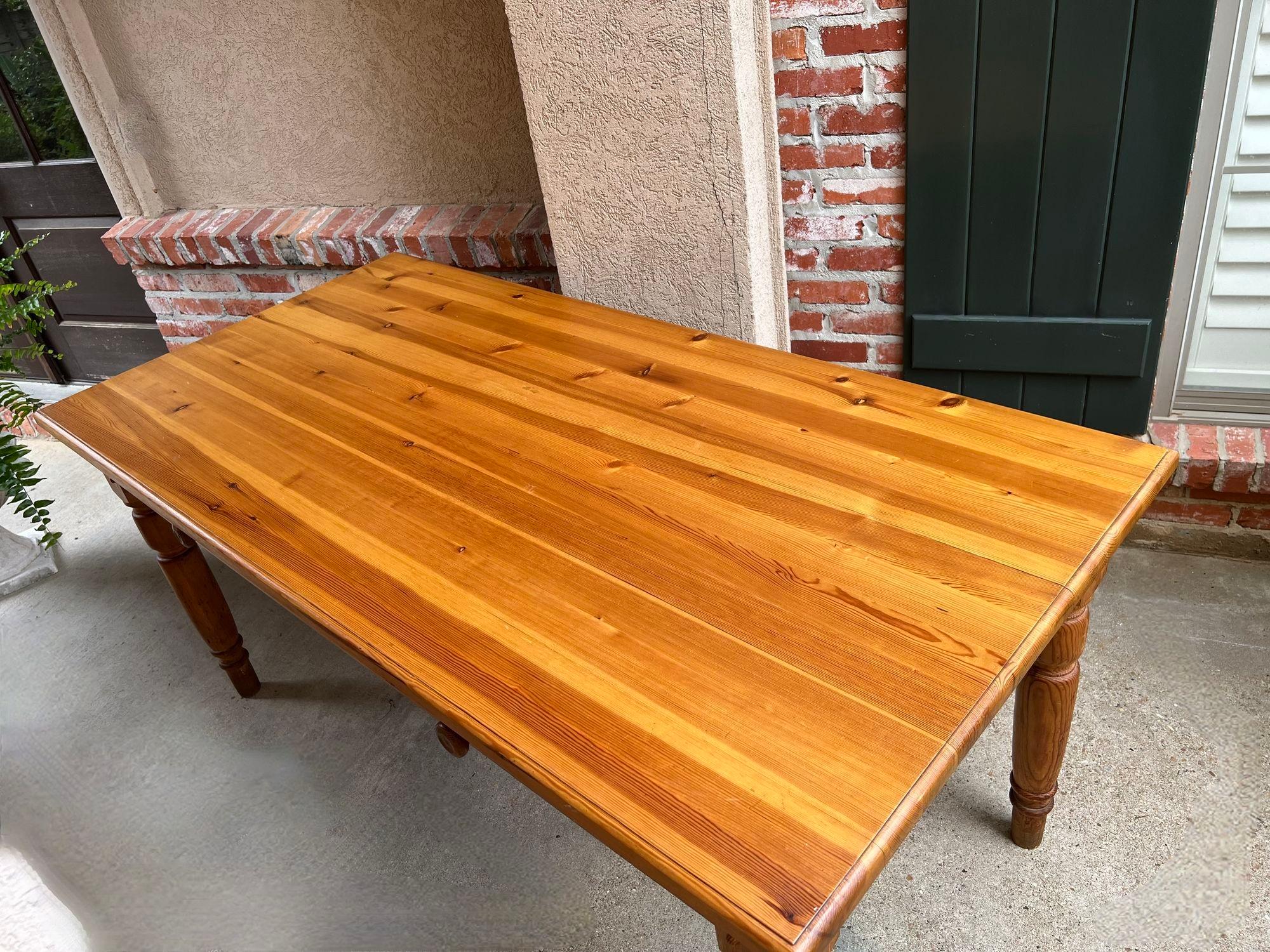 Mid-20th Century Vintage English Pine Farm Dining Table Kitchen Island Sofa Table Farmhouse For Sale