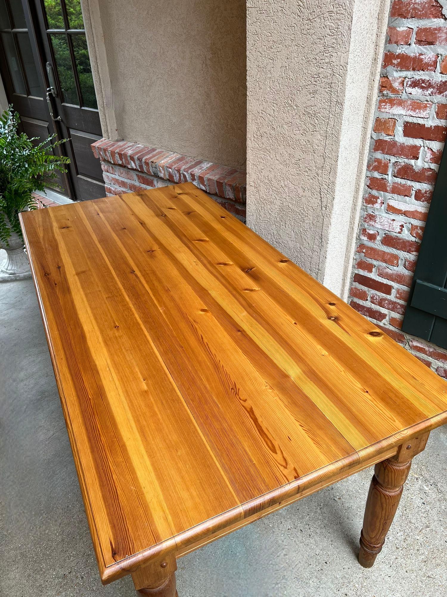 Vintage English Pine Farm Dining Table Kitchen Island Sofa Table Farmhouse For Sale 1