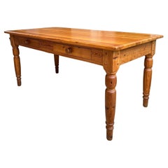 Tavolo da pranzo in legno di pino inglese d'epoca, tavolo da cucina a isola, tavolo da divano, tavolo da pranzo in stile rustico.