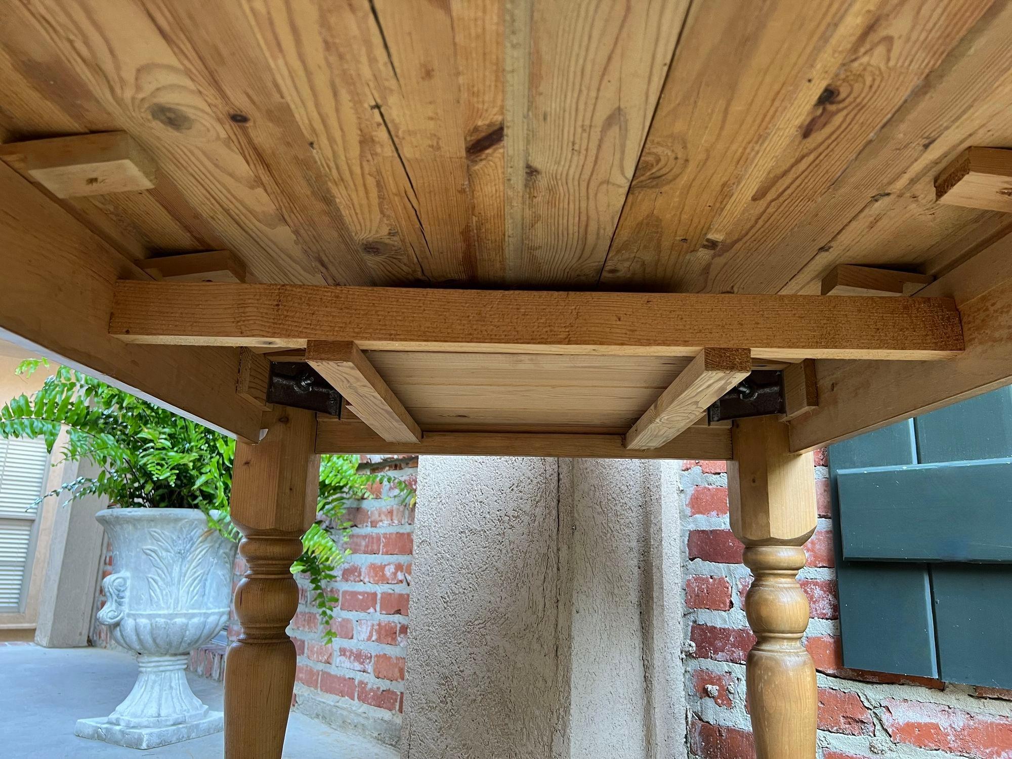 Englischer Bauerntisch aus Kiefernholz, Küche, Insel, Sofatisch, Bauernhaus, Landhaus 6