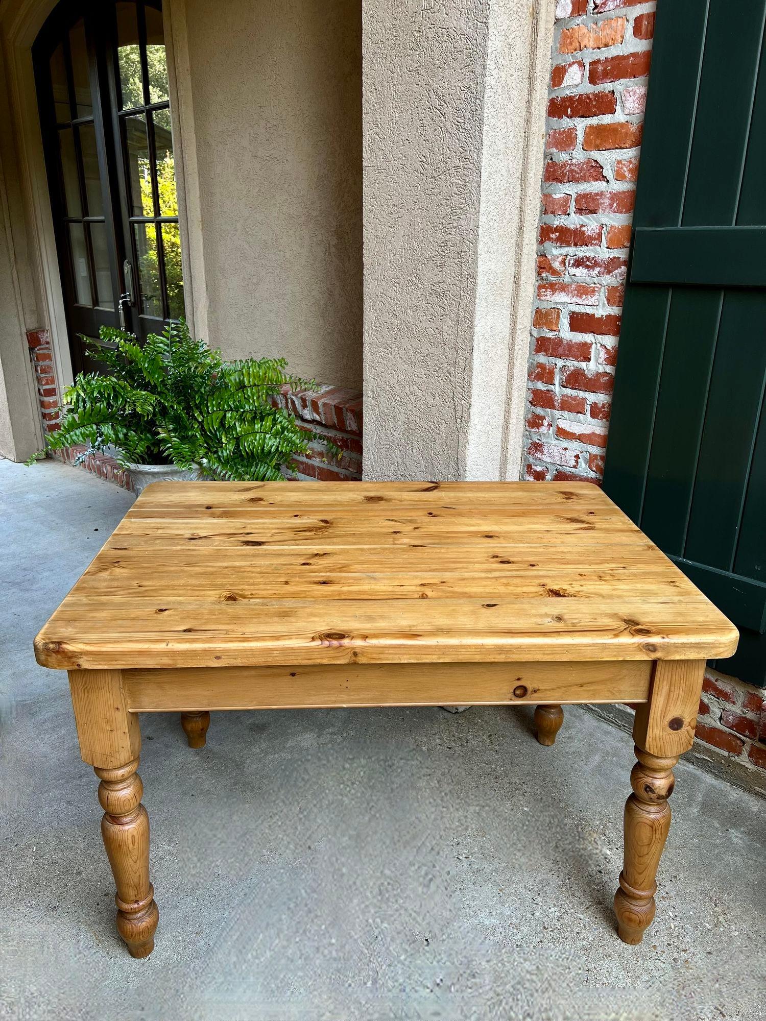 Vintage English Pine Farm Table Kitchen Island Sofa Table Farmhouse Country For Sale 8