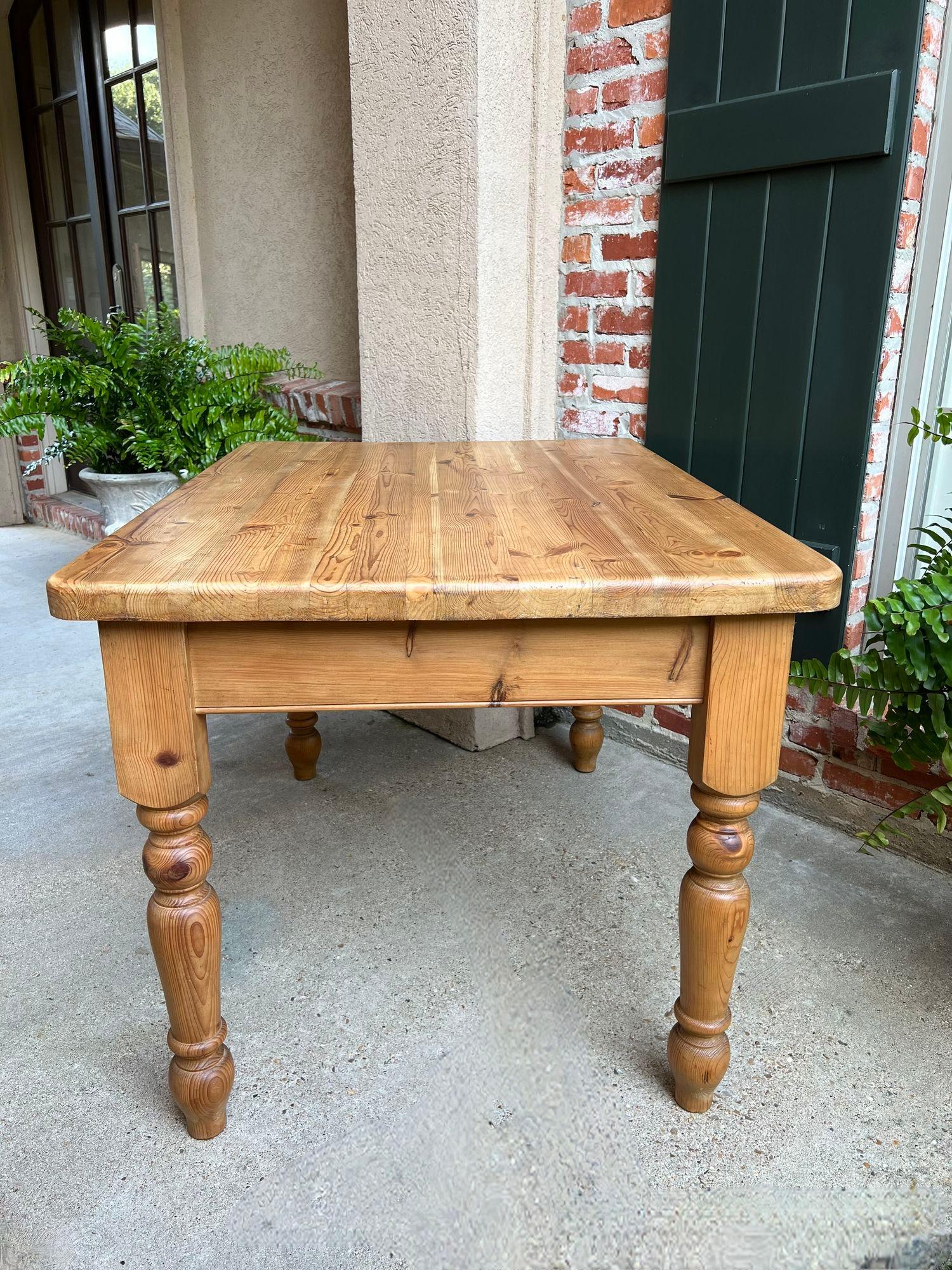 Vintage English Pine Farm Table Kitchen Island Sofa Table Farmhouse Country For Sale 10