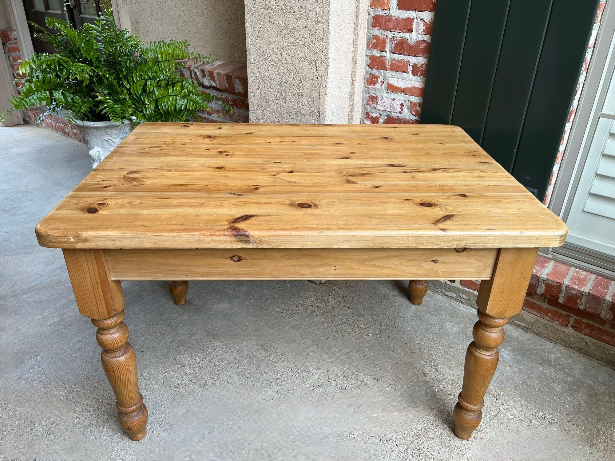 Vintage English Pine Farm Table Kitchen Island Sofa Table Farmhouse Country For Sale 12