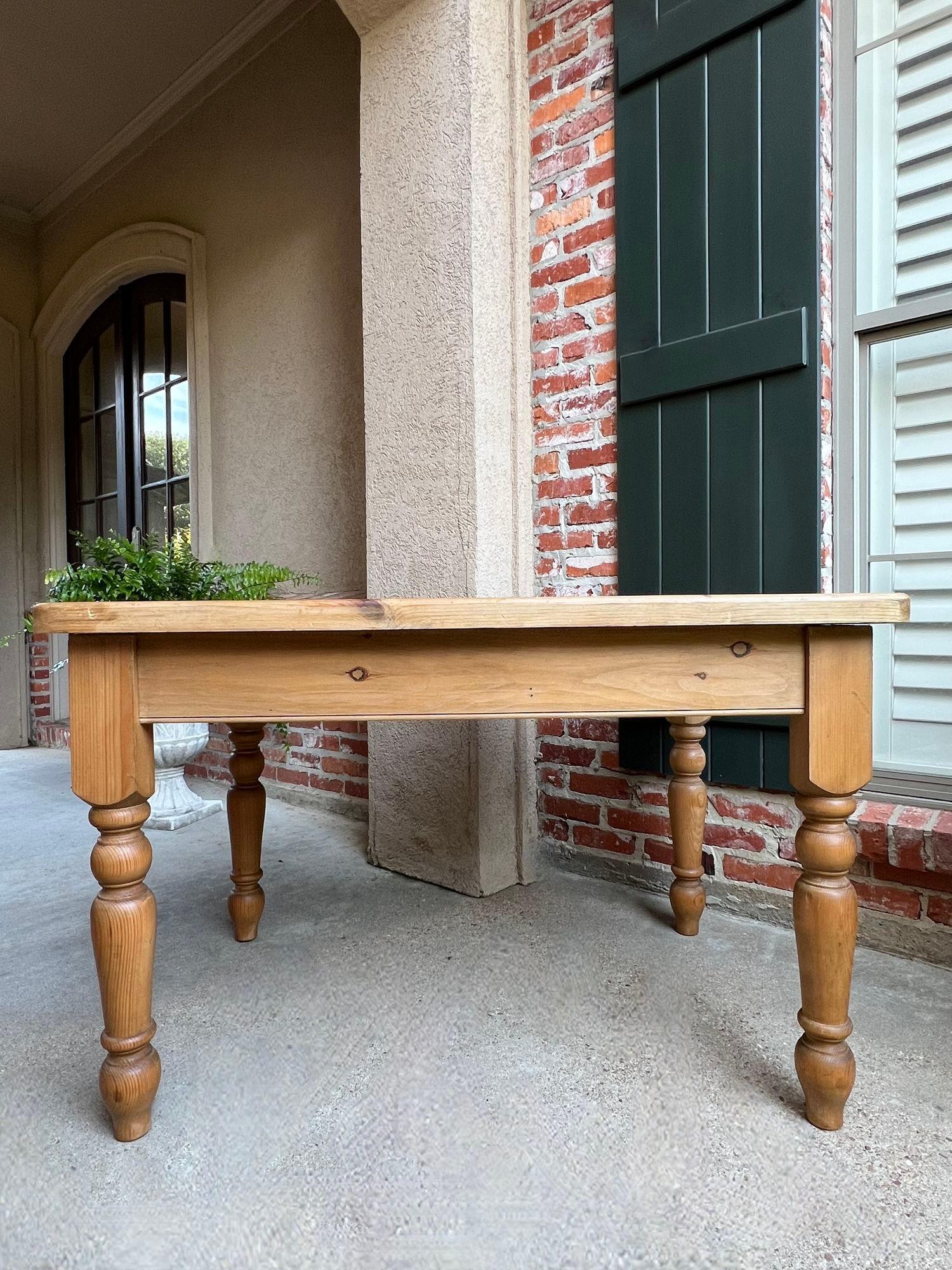 Vintage English Pine Farm Table Kitchen Island Sofa Table Farmhouse Country For Sale 13