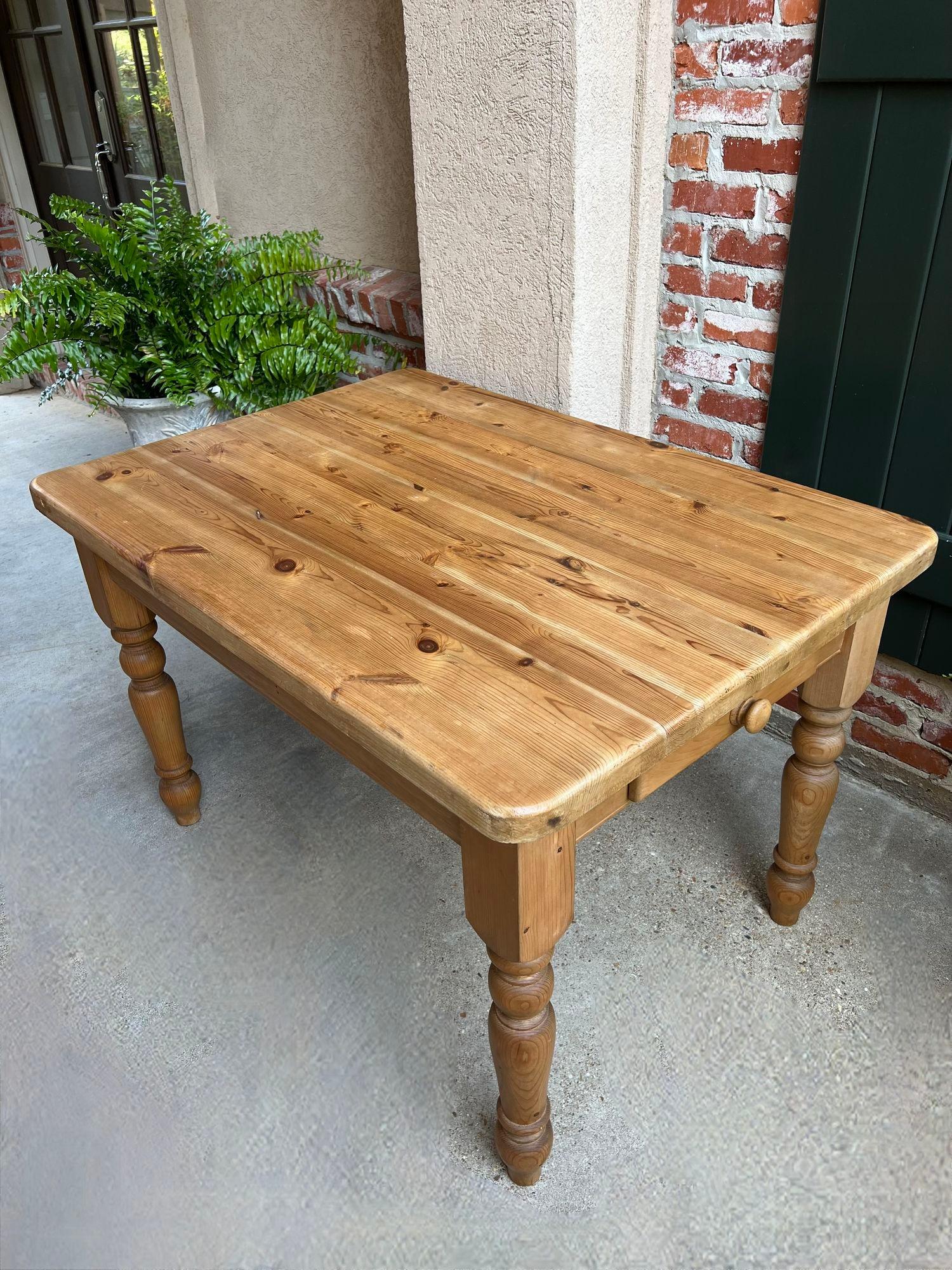 Rustic Vintage English Pine Farm Table Kitchen Island Sofa Table Farmhouse Country For Sale