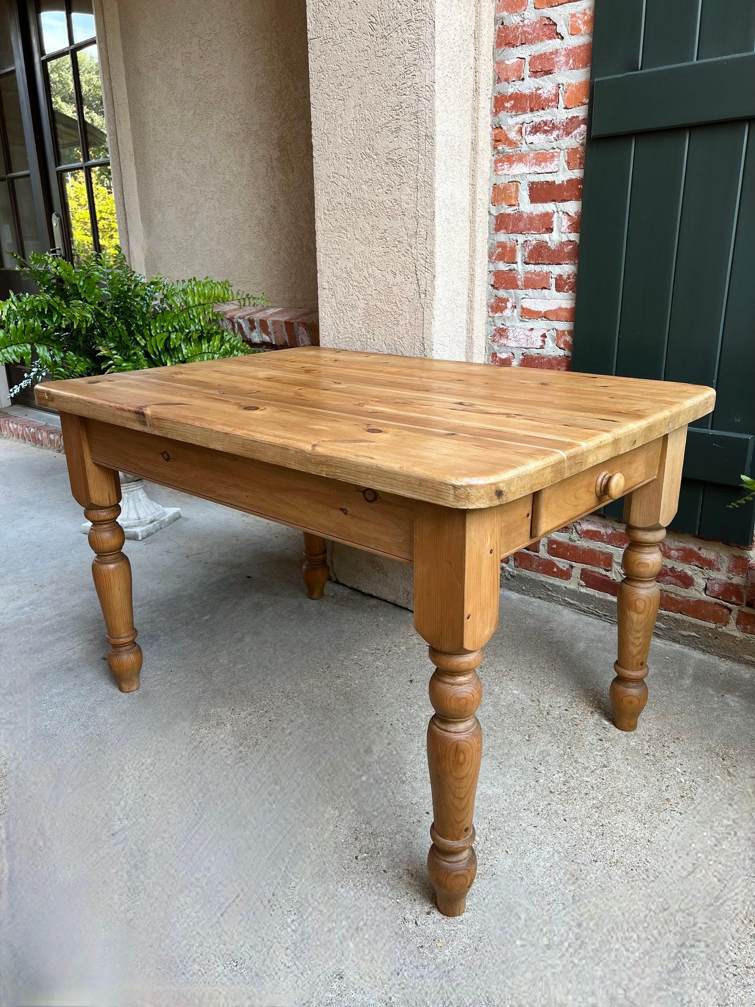 British Vintage English Pine Farm Table Kitchen Island Sofa Table Farmhouse Country For Sale