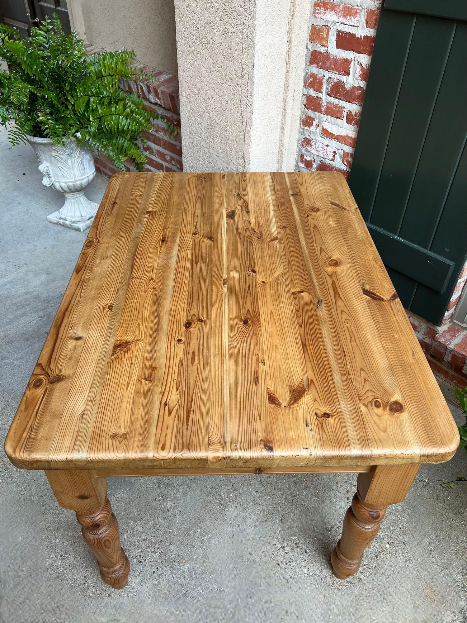 Vintage English Pine Farm Table Kitchen Island Sofa Table Farmhouse Country For Sale 1