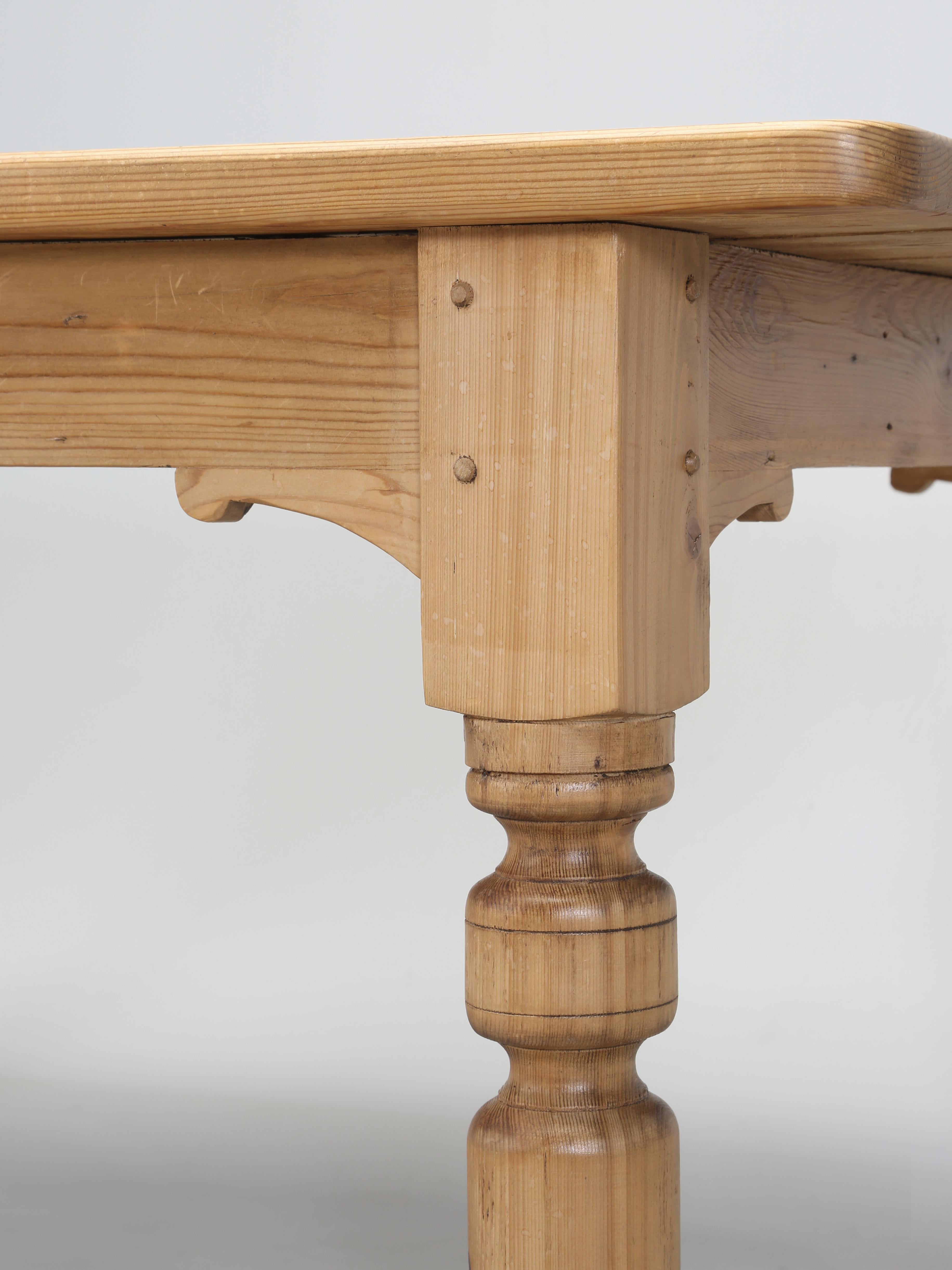 Hand-Crafted Vintage English Pine Farm Table or Kitchen Table Made from Reclaimed Pine in UK