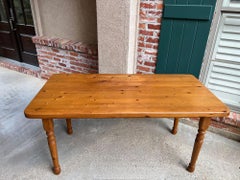Vintage English Pine Farmhouse Dining Table Country Kitchen Island