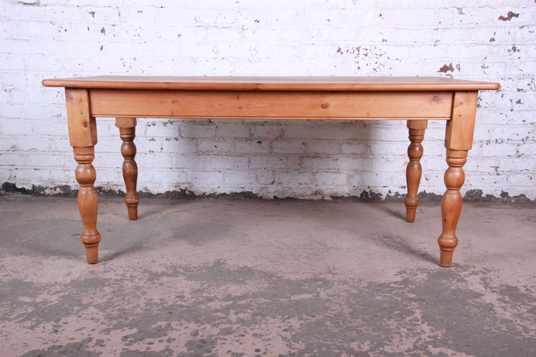 Vintage English Pine Harvest Table at 1stDibs