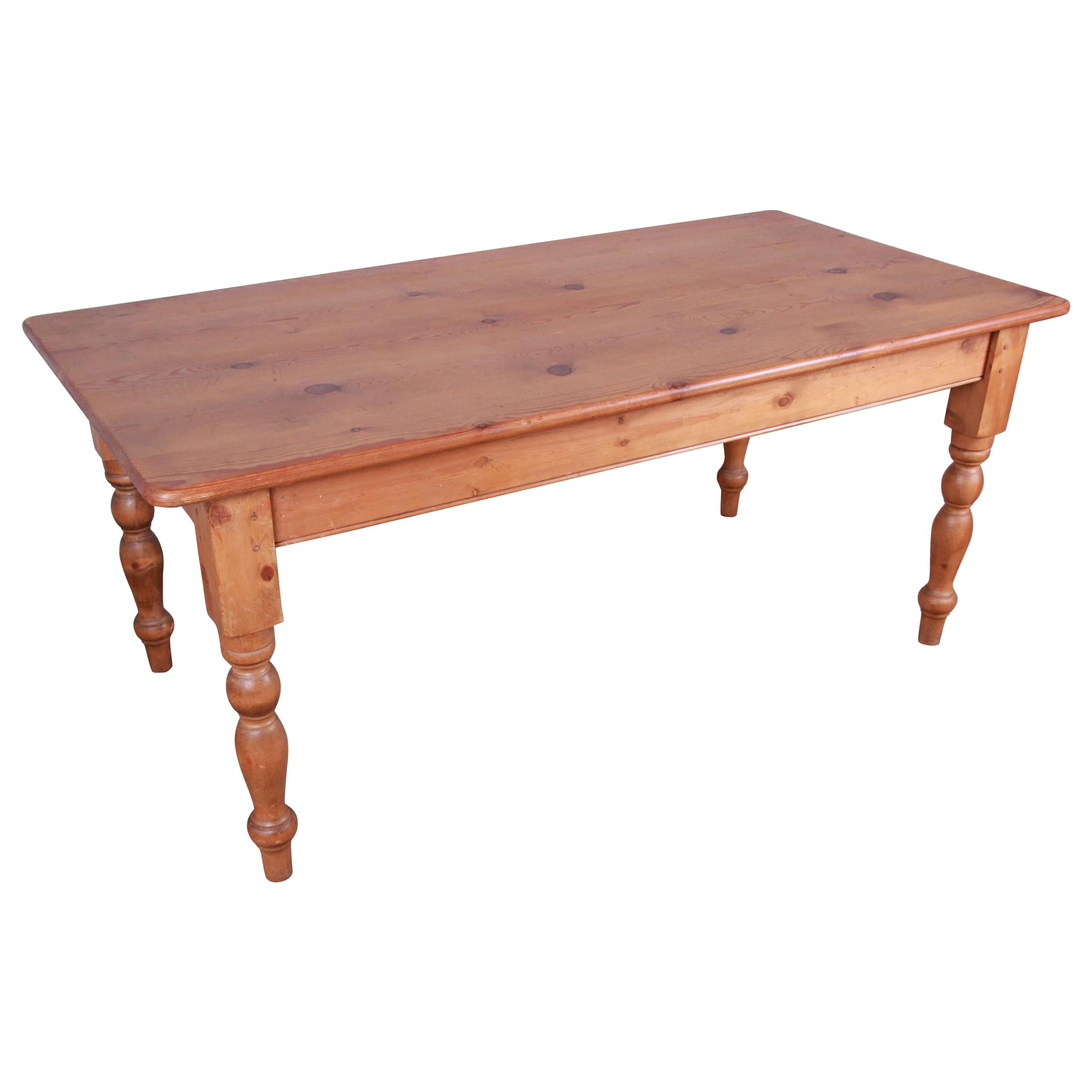 Vintage English Pine Harvest Table