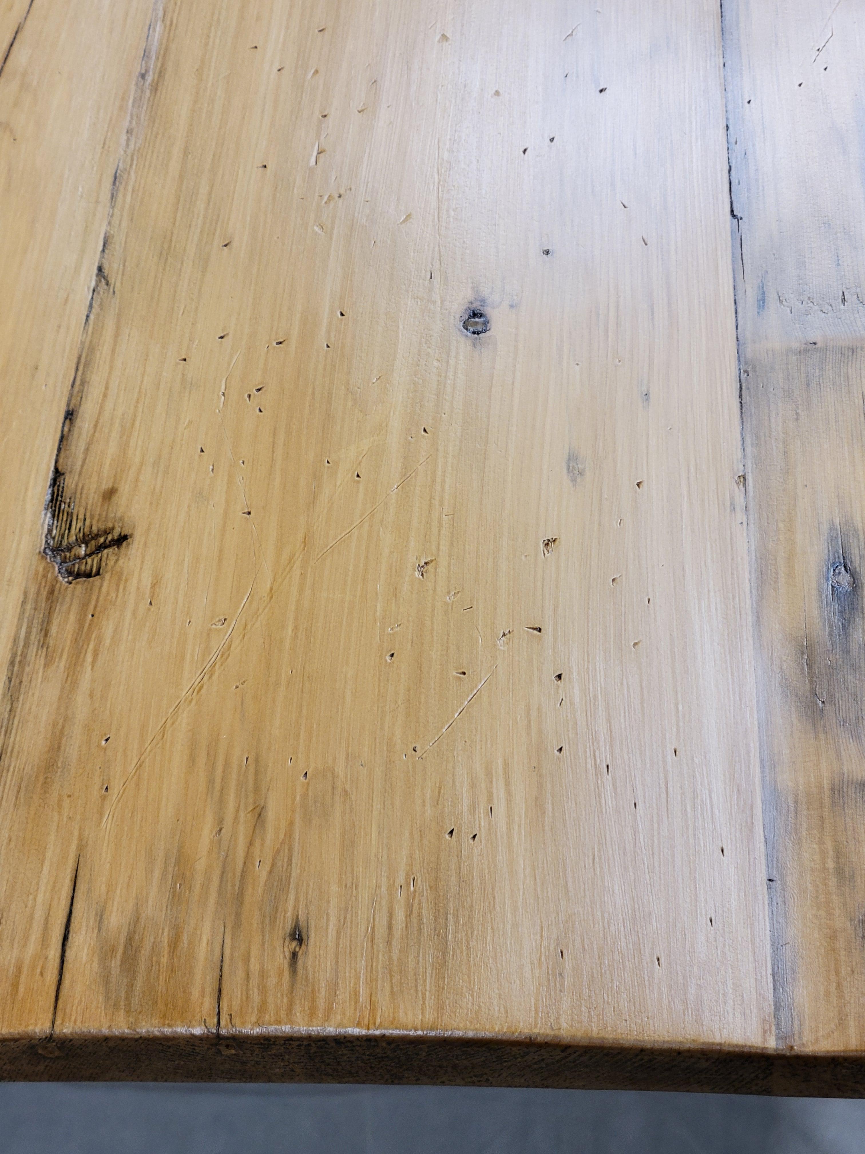 Vintage English Pine Rustic Farmhouse Table For Sale 3