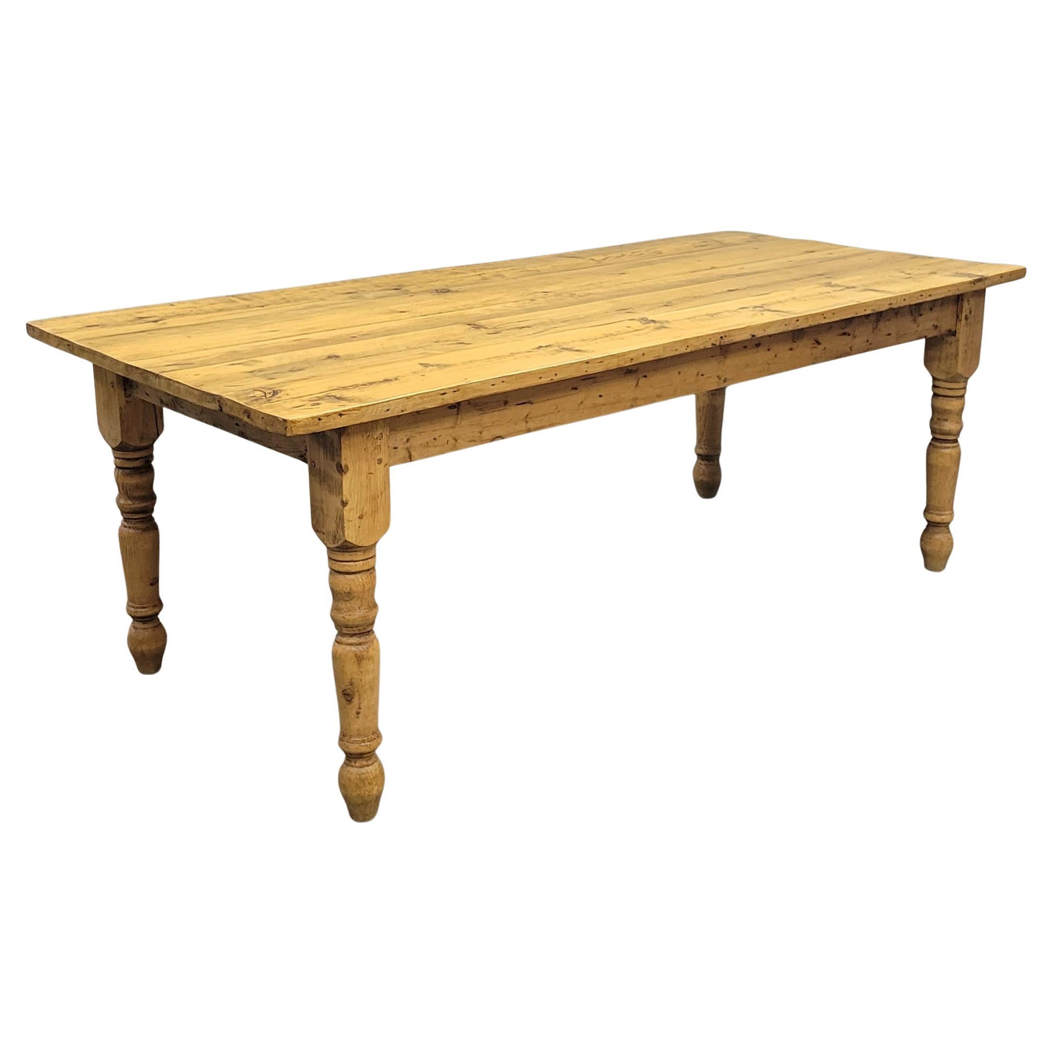 Table de ferme rustique en pin anglais vintage