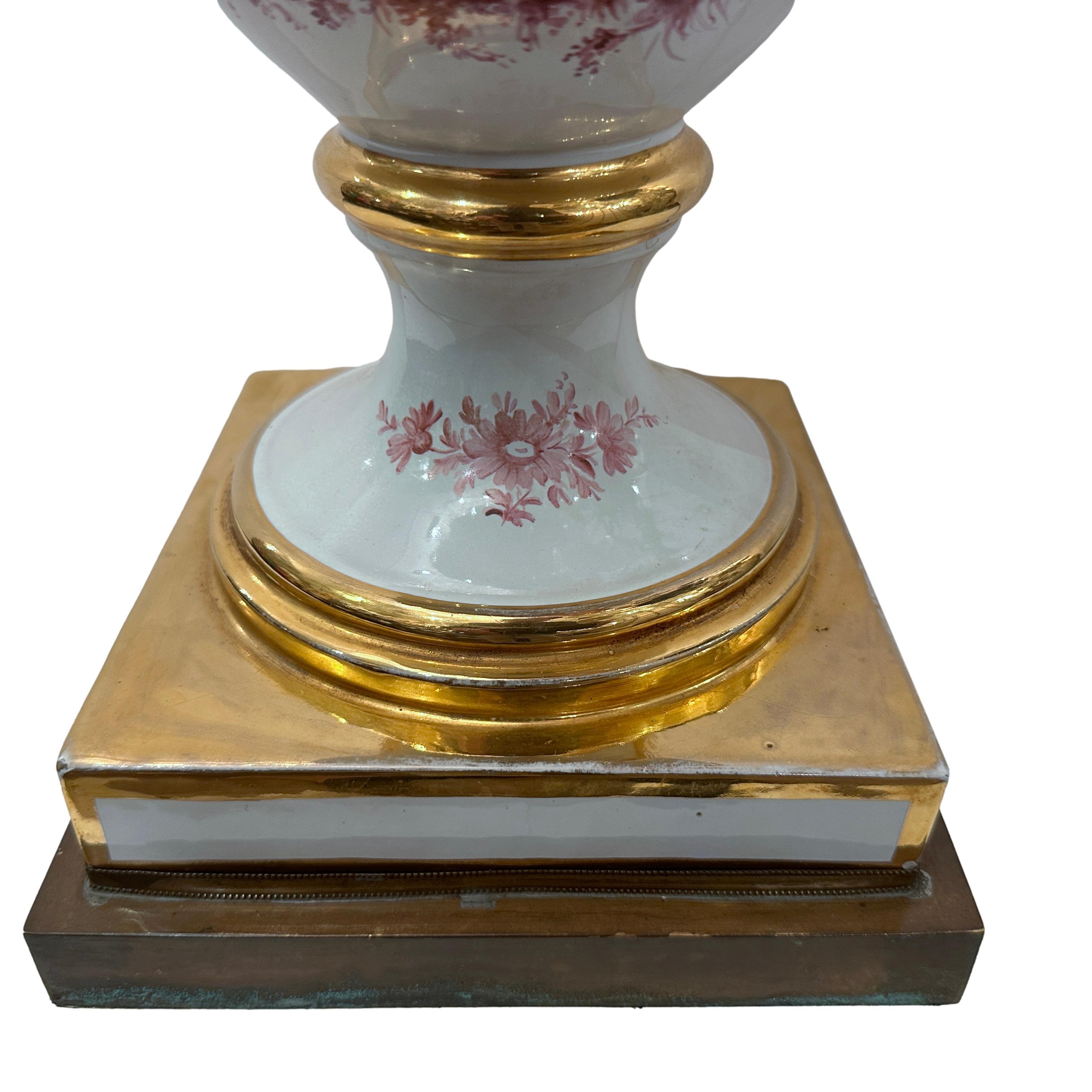Mid-20th Century Vintage English Porcelain Lamp For Sale