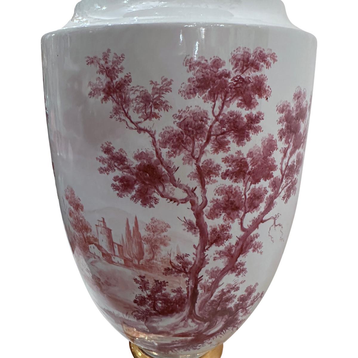 Vintage English Porcelain Lamp For Sale 1