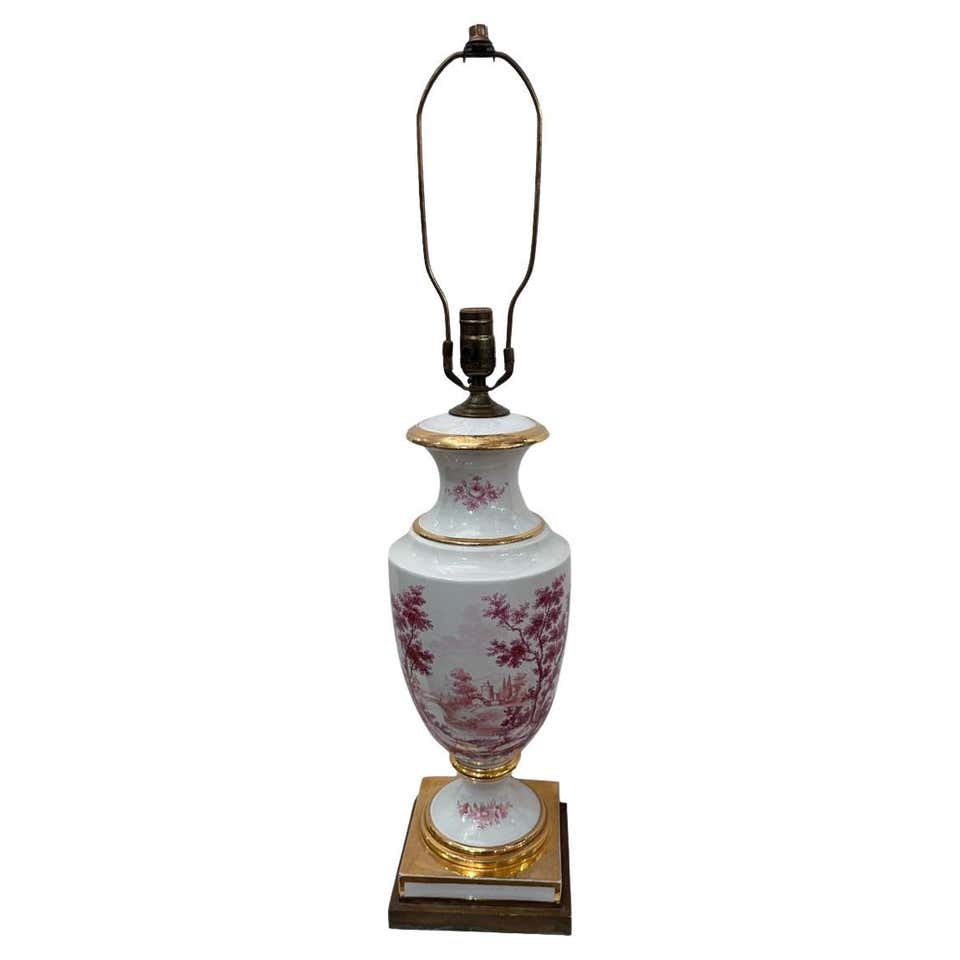 Antique English Porcelain lamp For Sale at 1stDibs