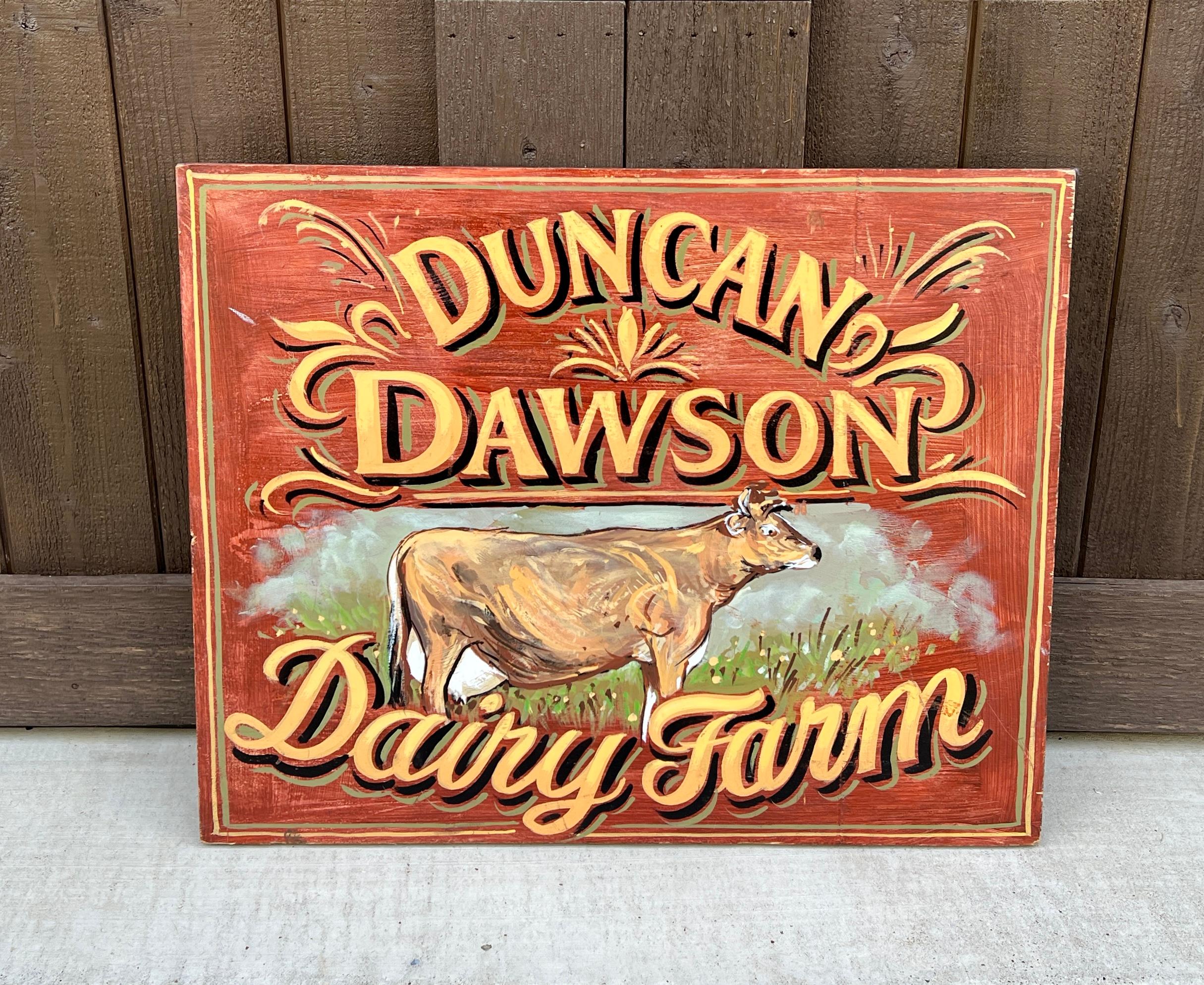 Englisches Pub-Schild-Kunstwerk Duncan Dawson, Dairy Farm, Vintage im Angebot 3