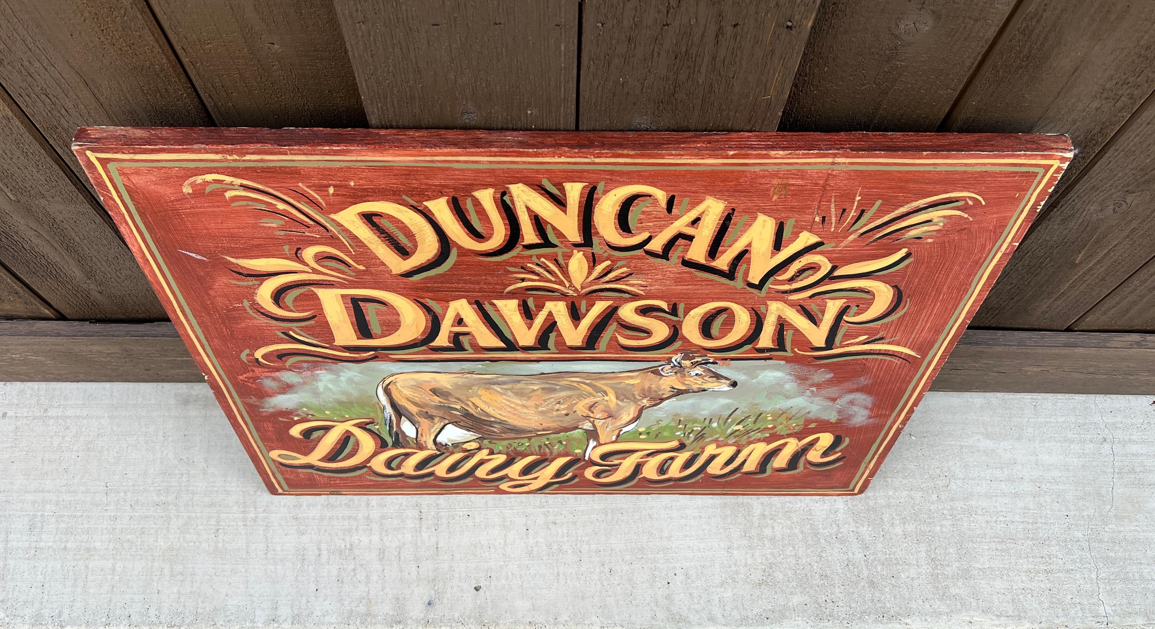 Englisches Pub-Schild-Kunstwerk Duncan Dawson, Dairy Farm, Vintage im Angebot 4