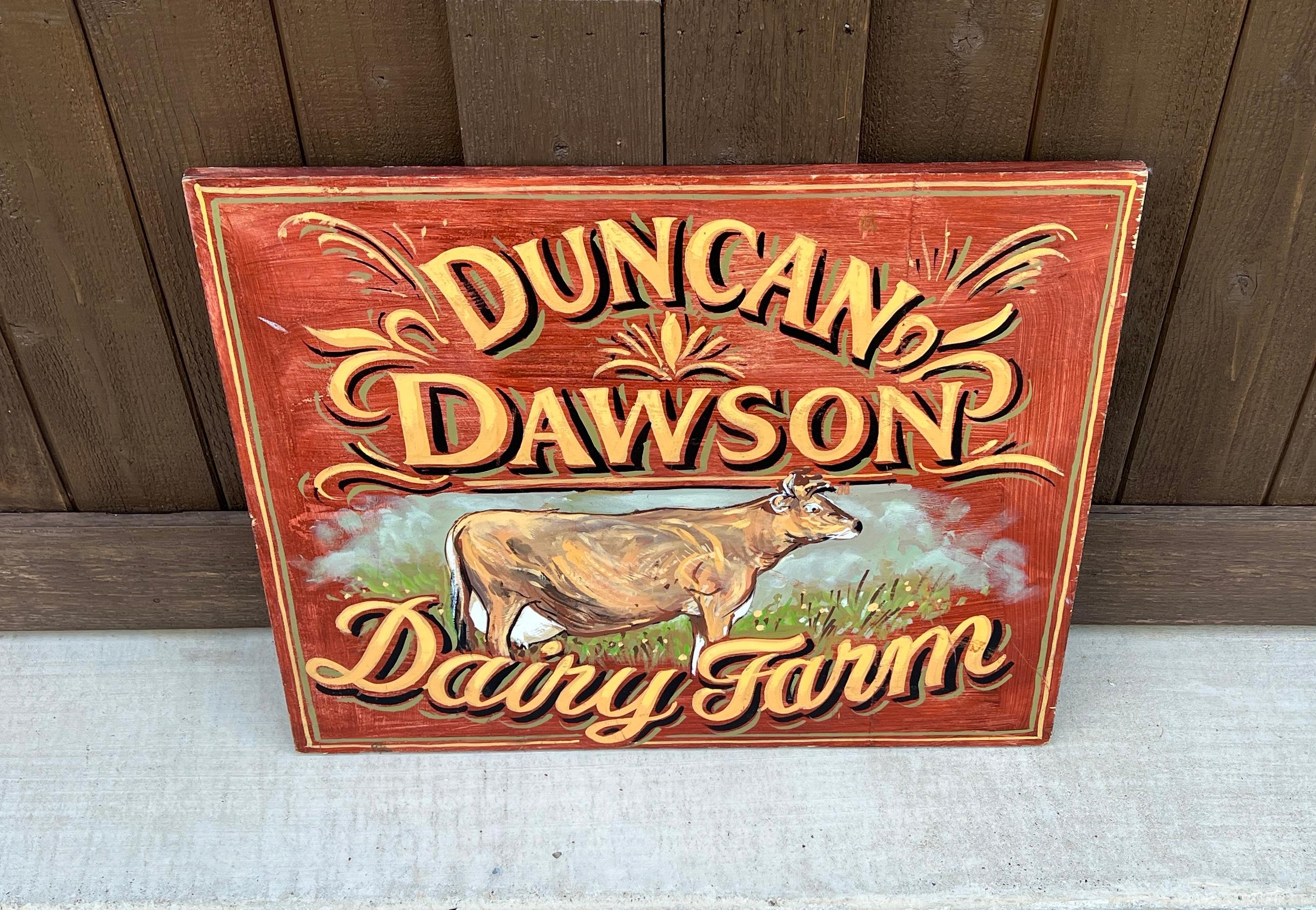 Englisches Pub-Schild-Kunstwerk Duncan Dawson, Dairy Farm, Vintage im Angebot 2