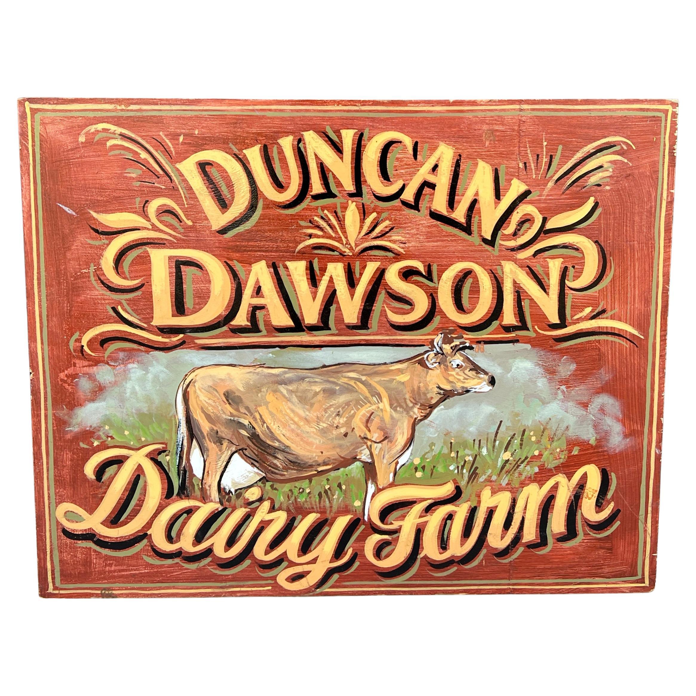 Vintage English Pub Sign Artwork Duncan Dawson Dairy Farm