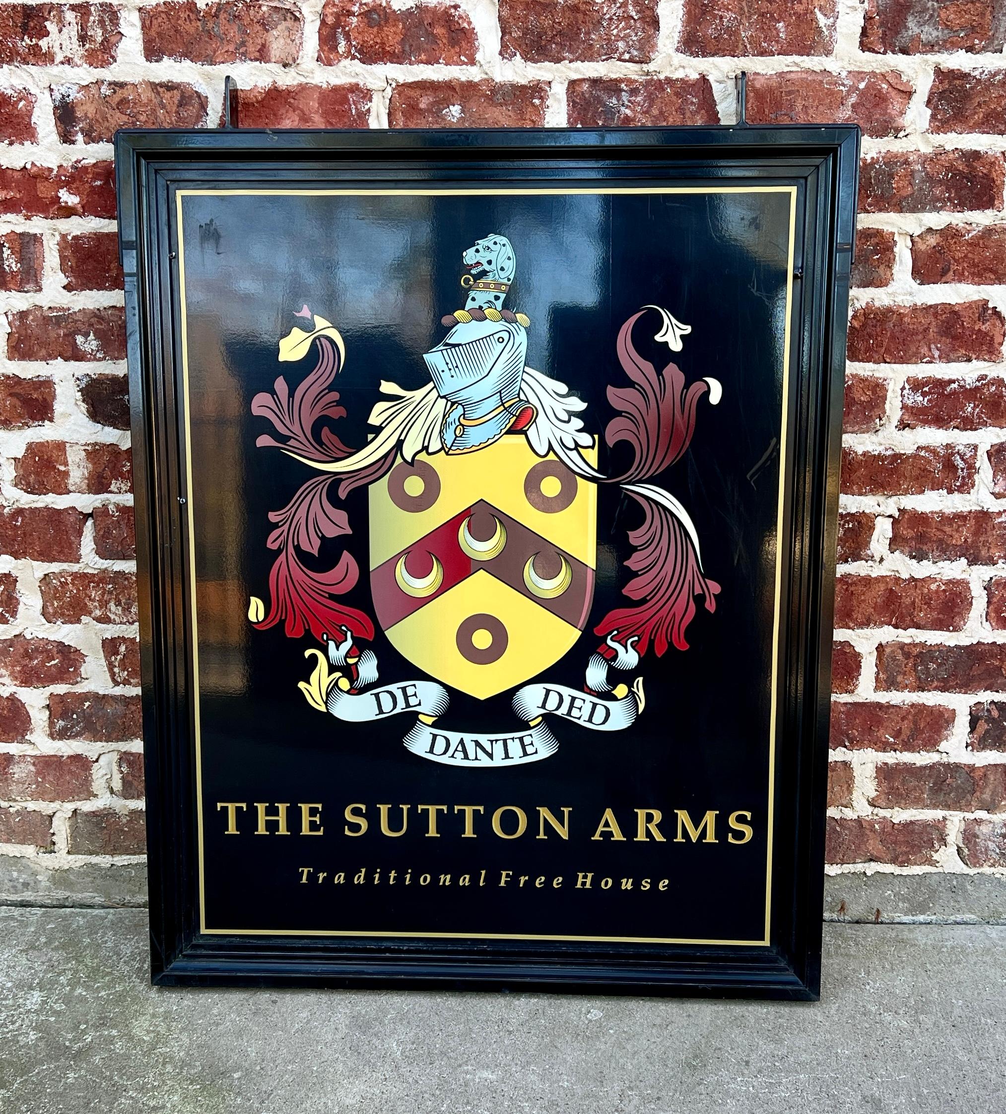 Vintage English Hanging Double Sided Metal Pub Sign~~The Sutton Arms~~ Traditional Free House    

42