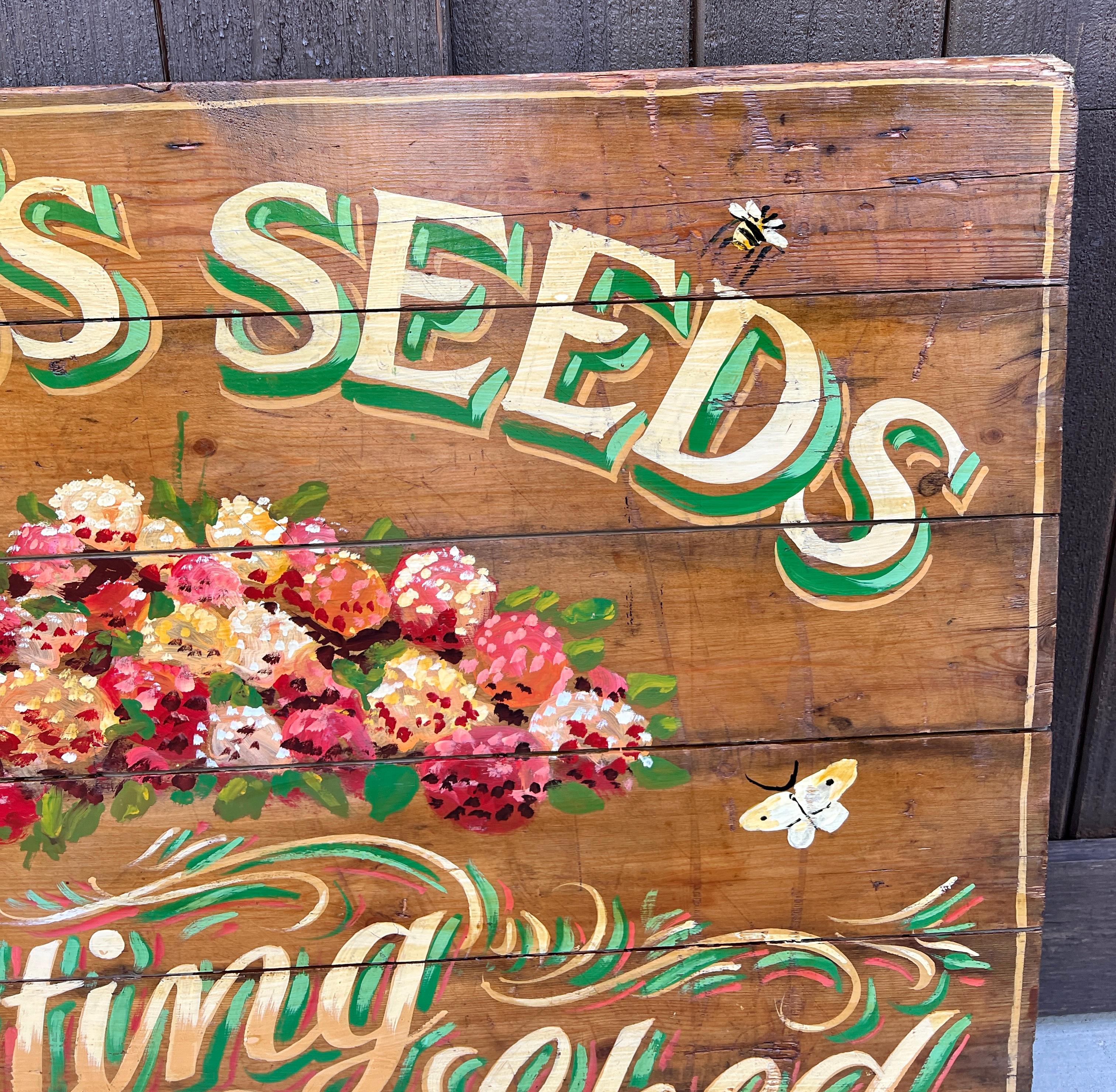 20ième siècle Signe de pub anglaise intitulée « Webb's Seeds The Potting Shed » en vente