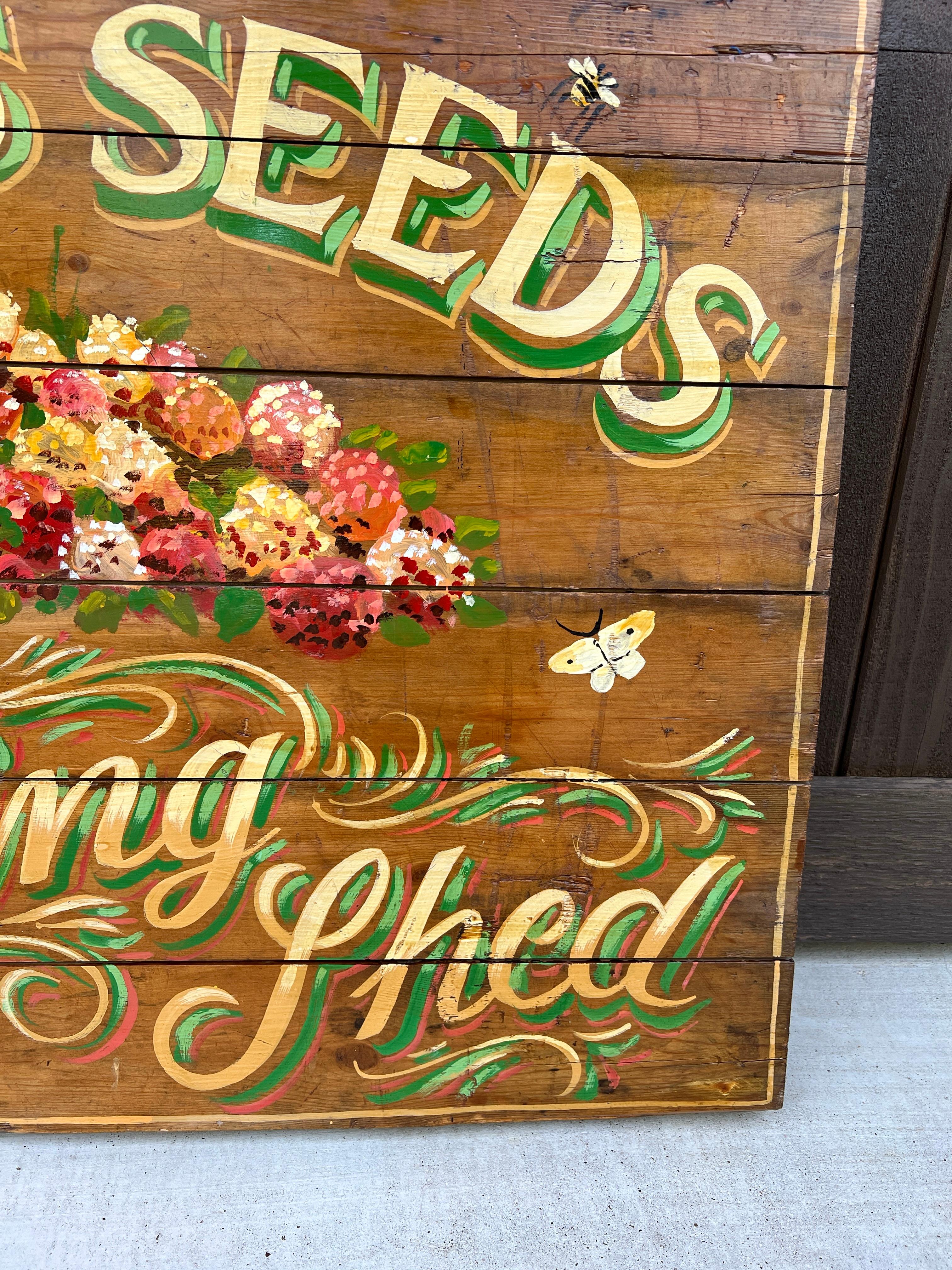 Signe de pub anglaise intitulée « Webb's Seeds The Potting Shed » en vente 1