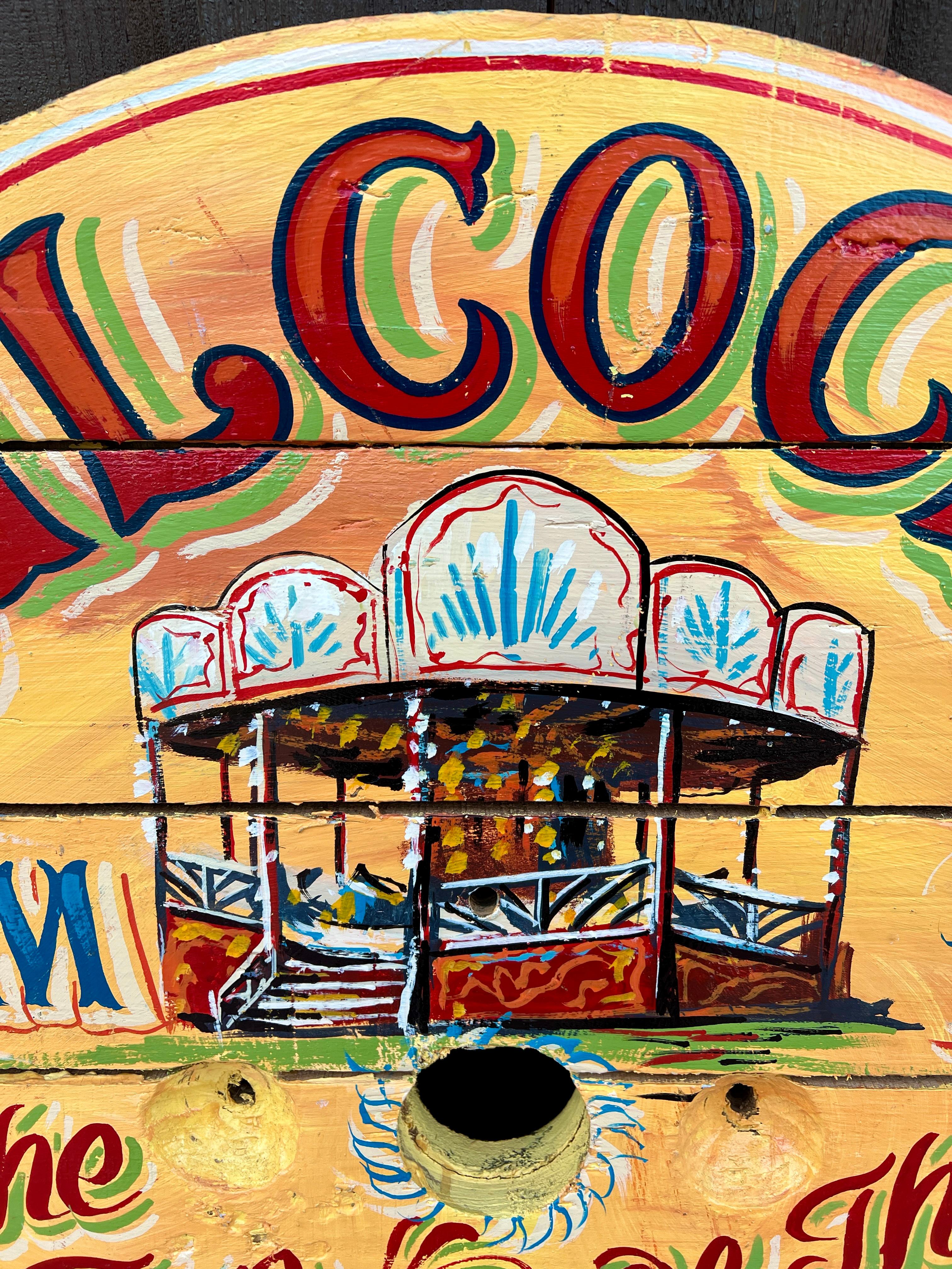 Vintage English Pub Sign Silcocks Steam Fair Waltzer 4
