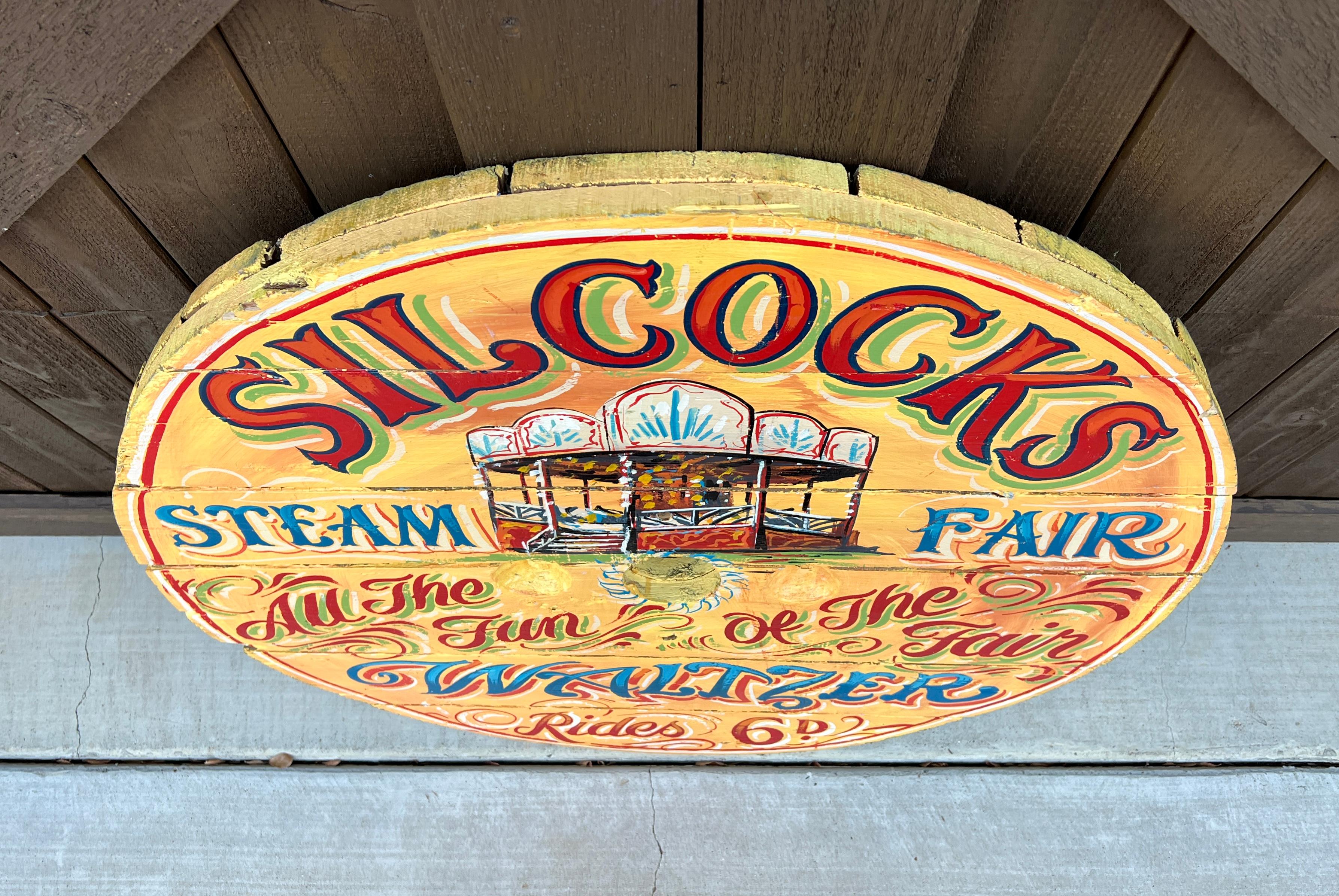 Vintage English Pub Sign Silcocks Steam Fair Waltzer 5