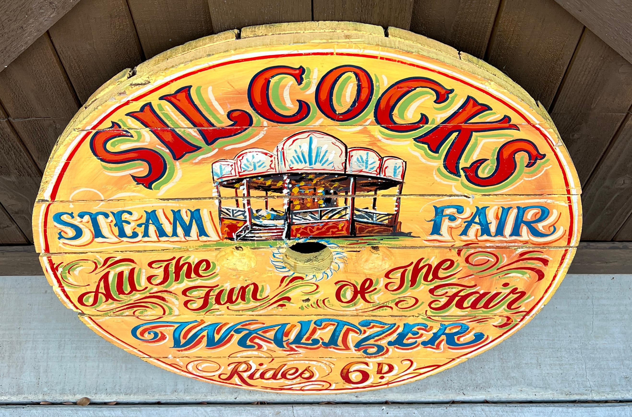Vintage English Pub Sign Silcocks Steam Fair Waltzer 7