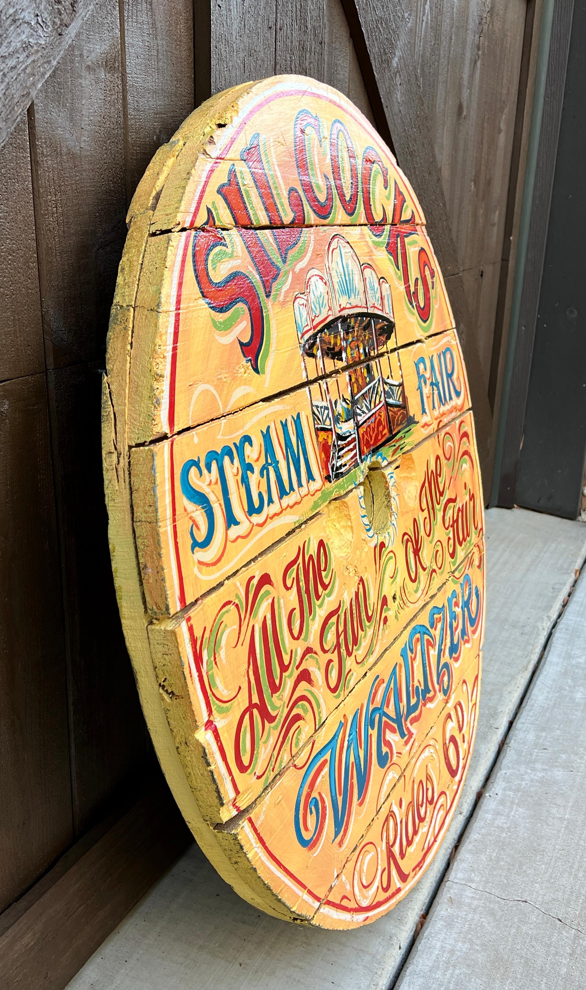 Vintage English Pub Sign Silcocks Steam Fair Waltzer 9